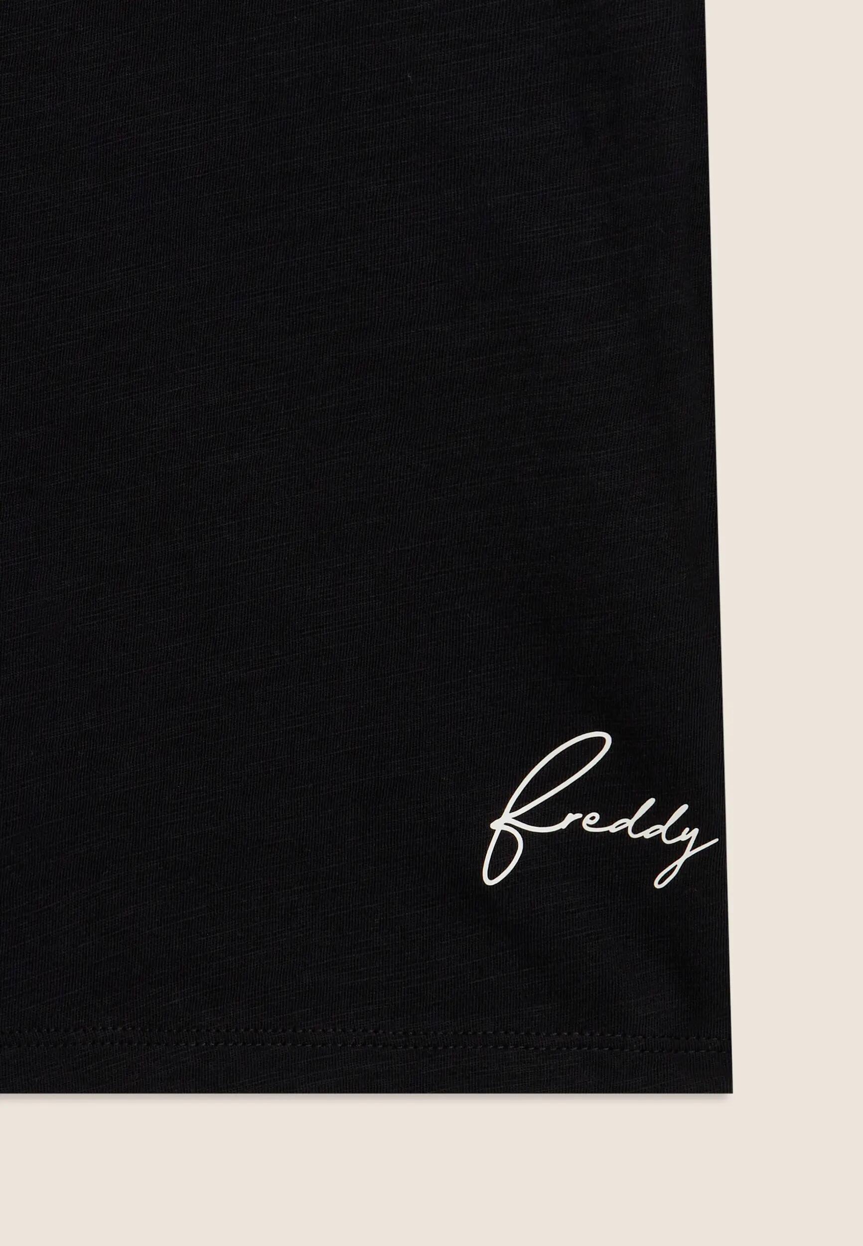 T-shirt court en jersey flammé avec revers aux manches 6/6