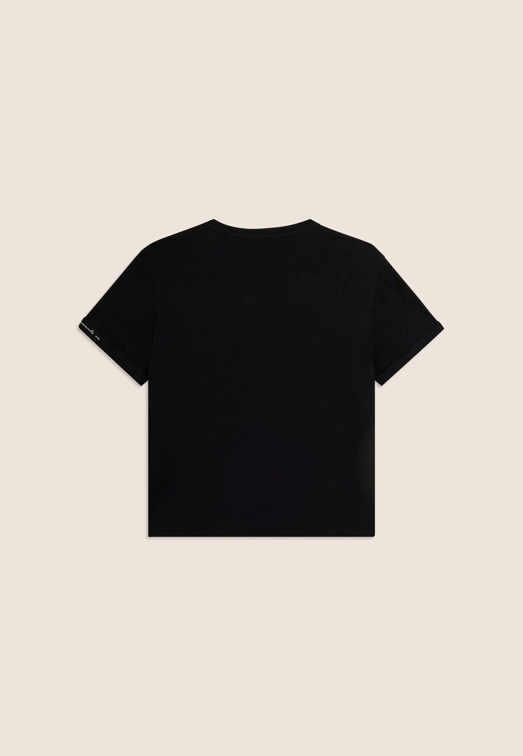 T-shirt court en jersey flammé avec revers aux manches 5/6