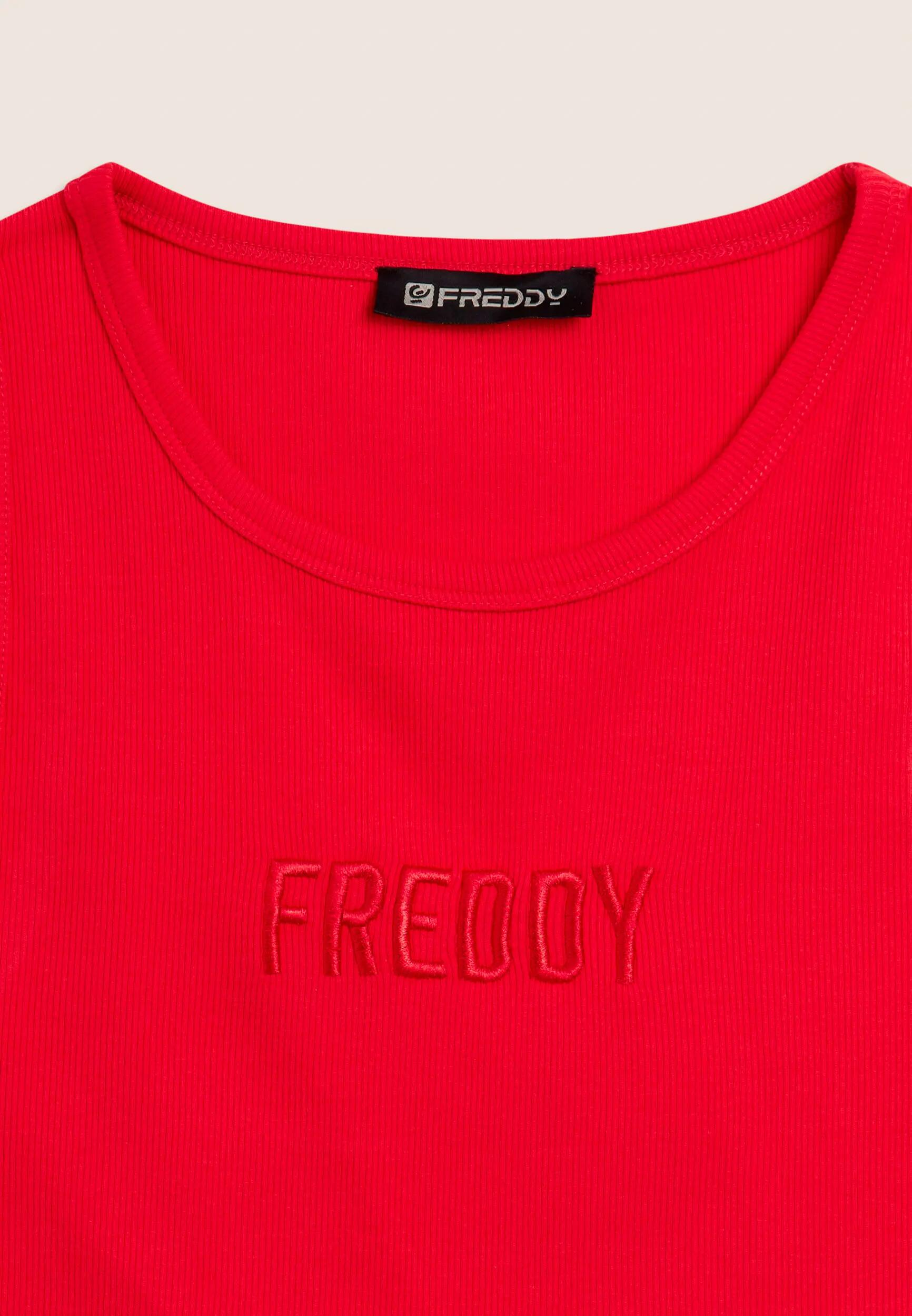 Camiseta sin mangas cropped con logotipo FREDDY bordado 6/6