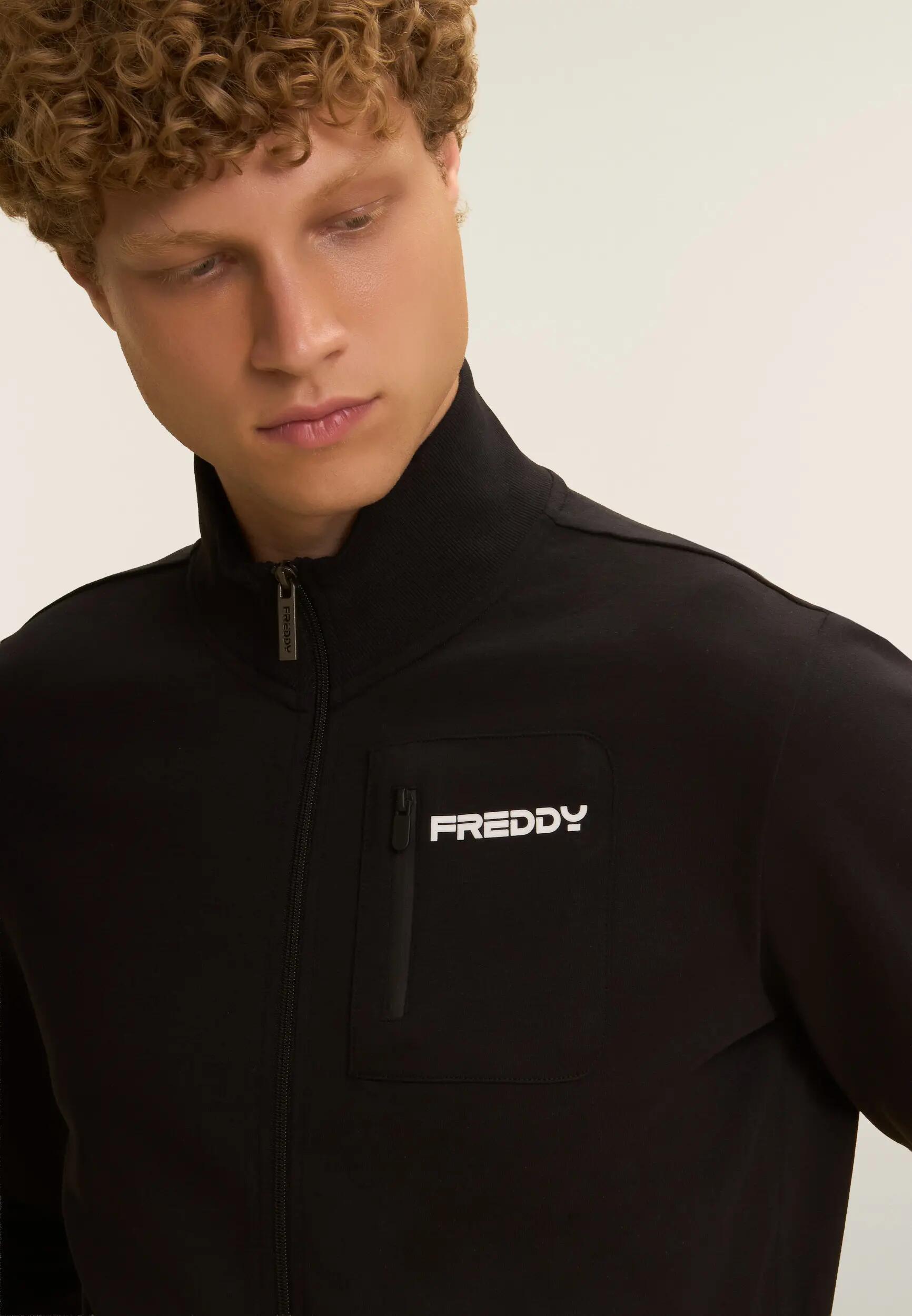 Survêtement zippé et à col montant pour homme en tissu de coton interlock 8/8