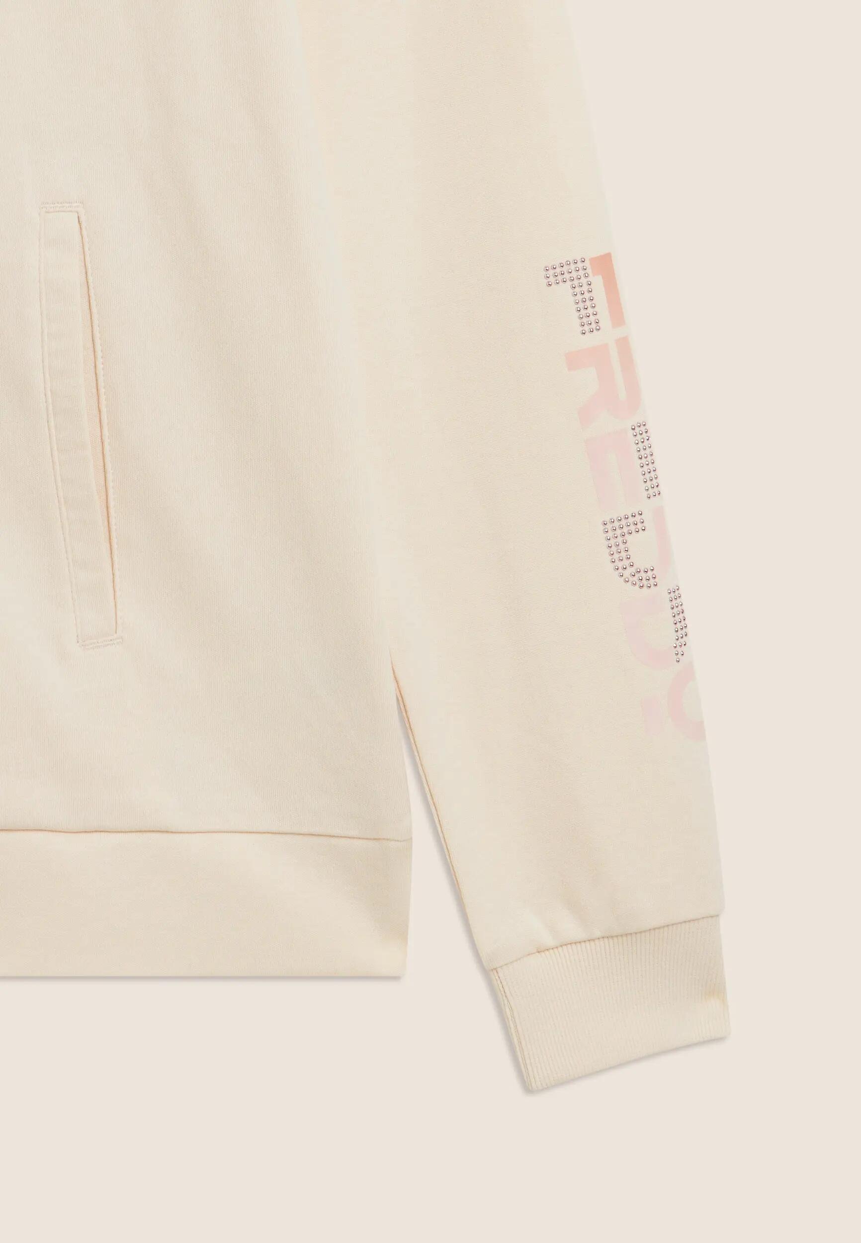 Jumpsuit met ritssluiting en hoge kraag, logo met parels op de mouw 7/8