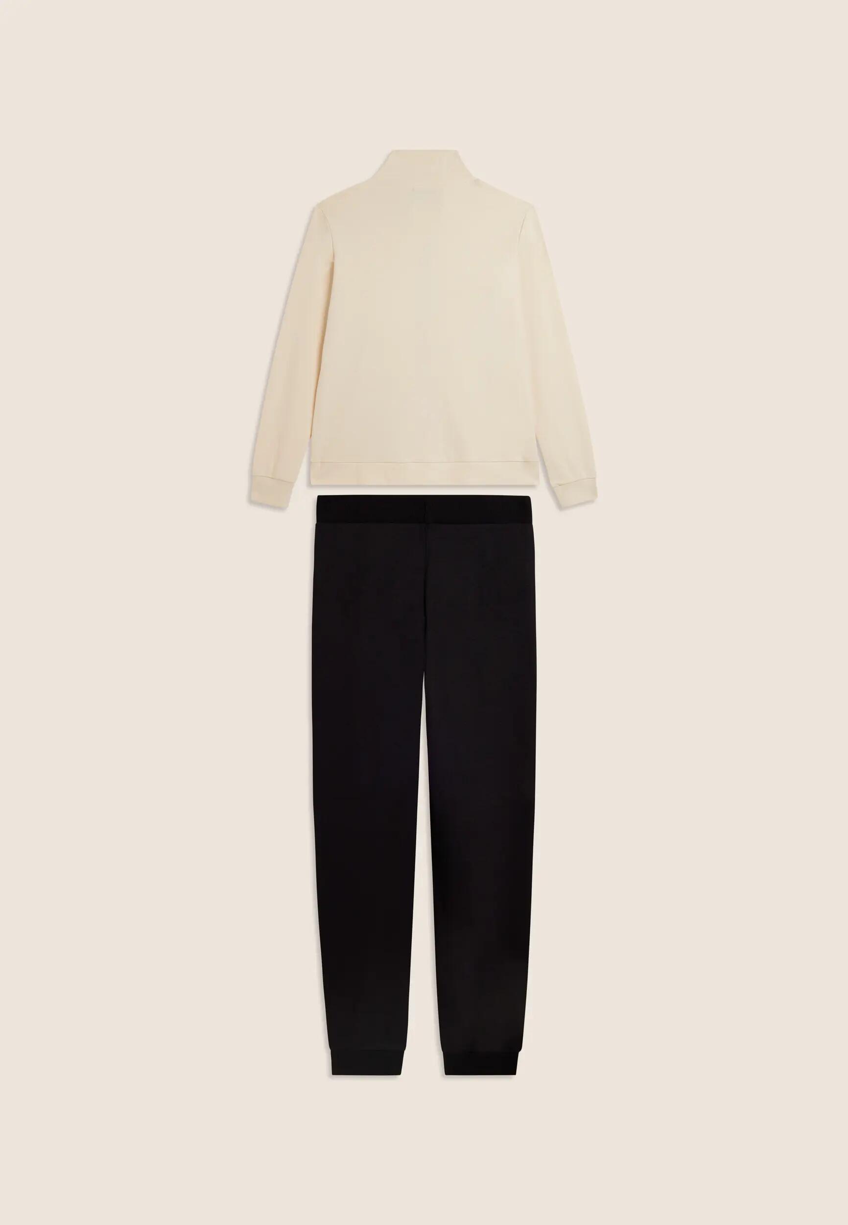 Jumpsuit met ritssluiting en hoge kraag, logo met parels op de mouw 6/8