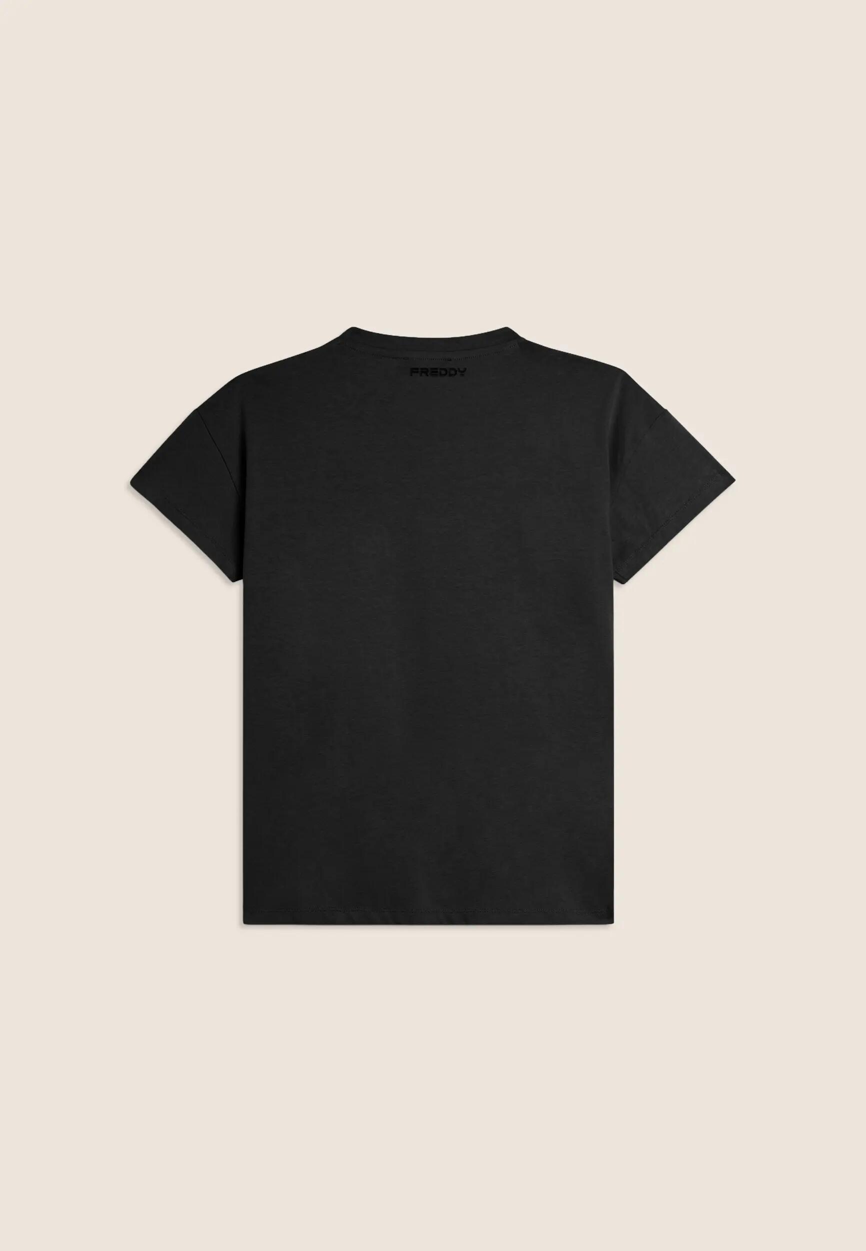 T-shirt con Maniche ad Aletta e Logo Ricamato 6/7