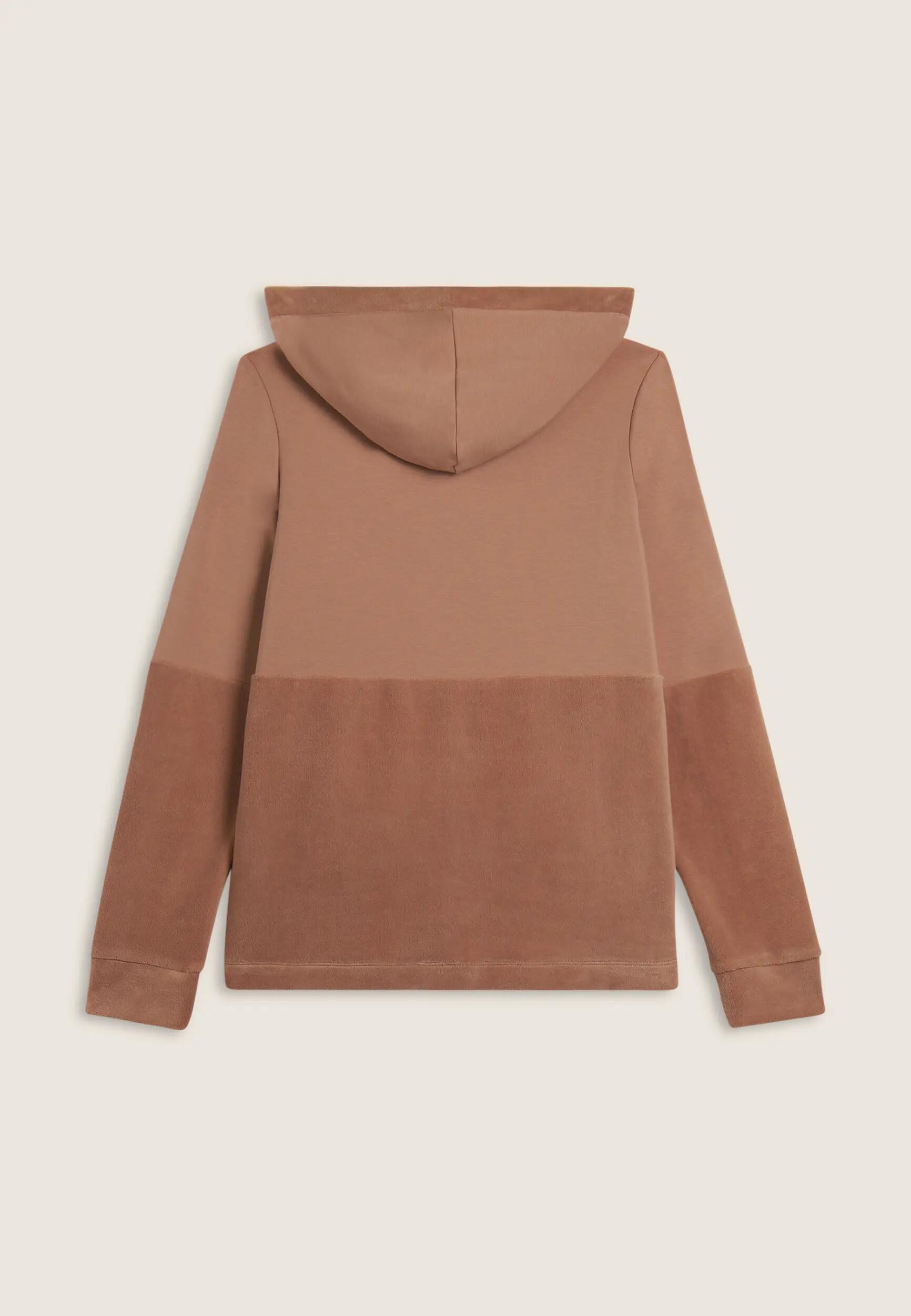 Sweat-shirt avec fermeture zippée et capuche pour femmes avec bord en velours 5/6