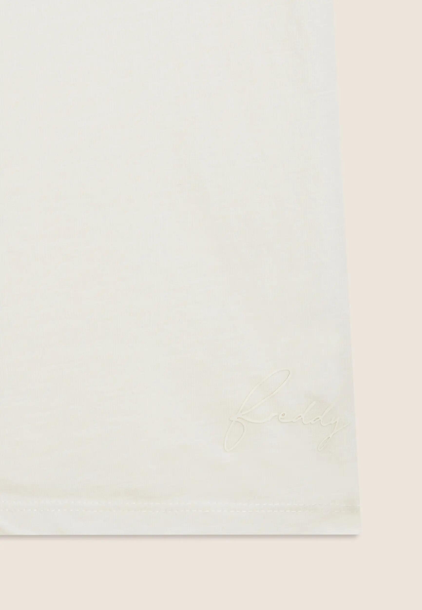 Cropped T-shirt van gemêleerde jersey met omgeslagen mouwen 6/6