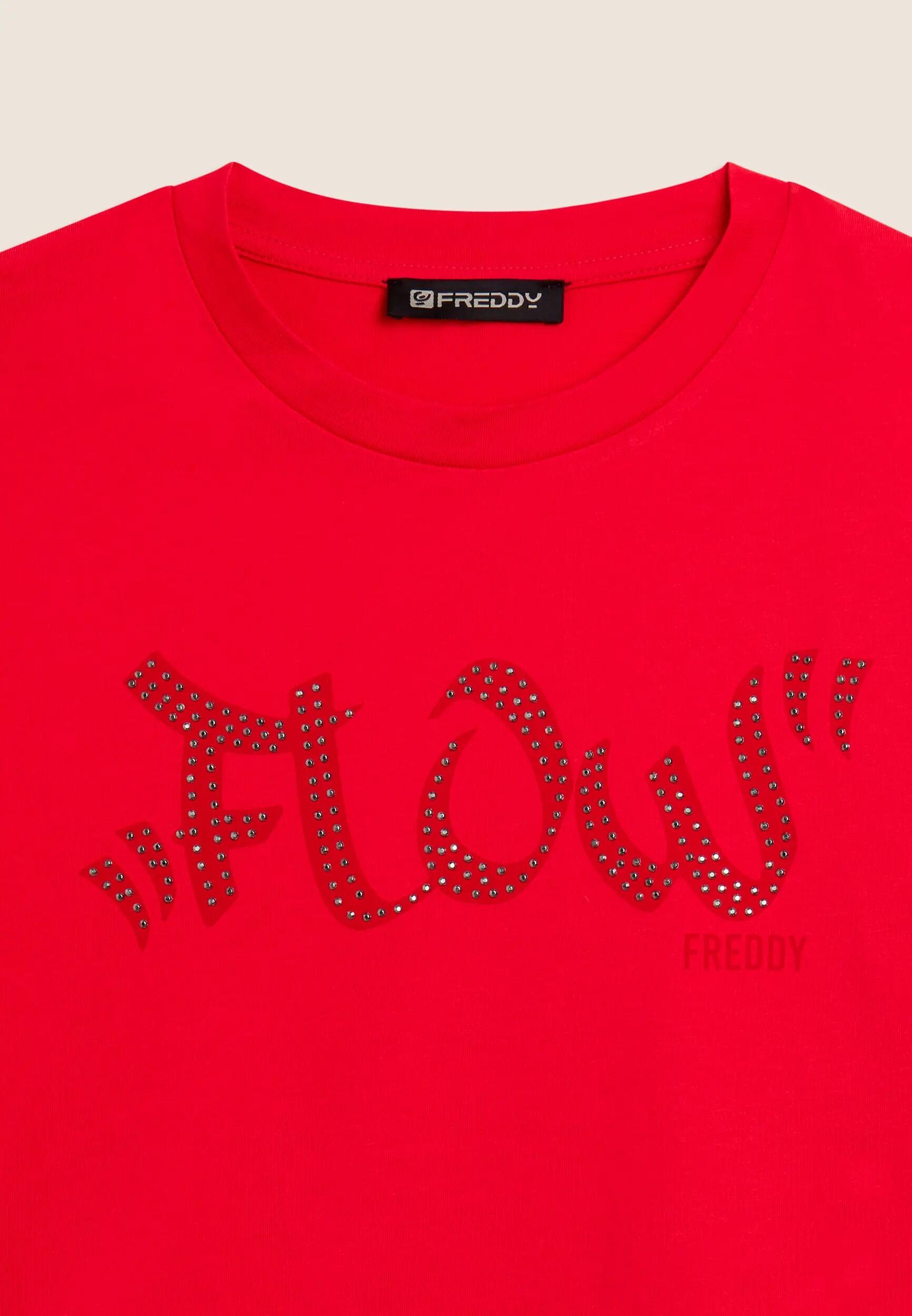 T-shirt court avec graphique « FLOW » et clous 6/6