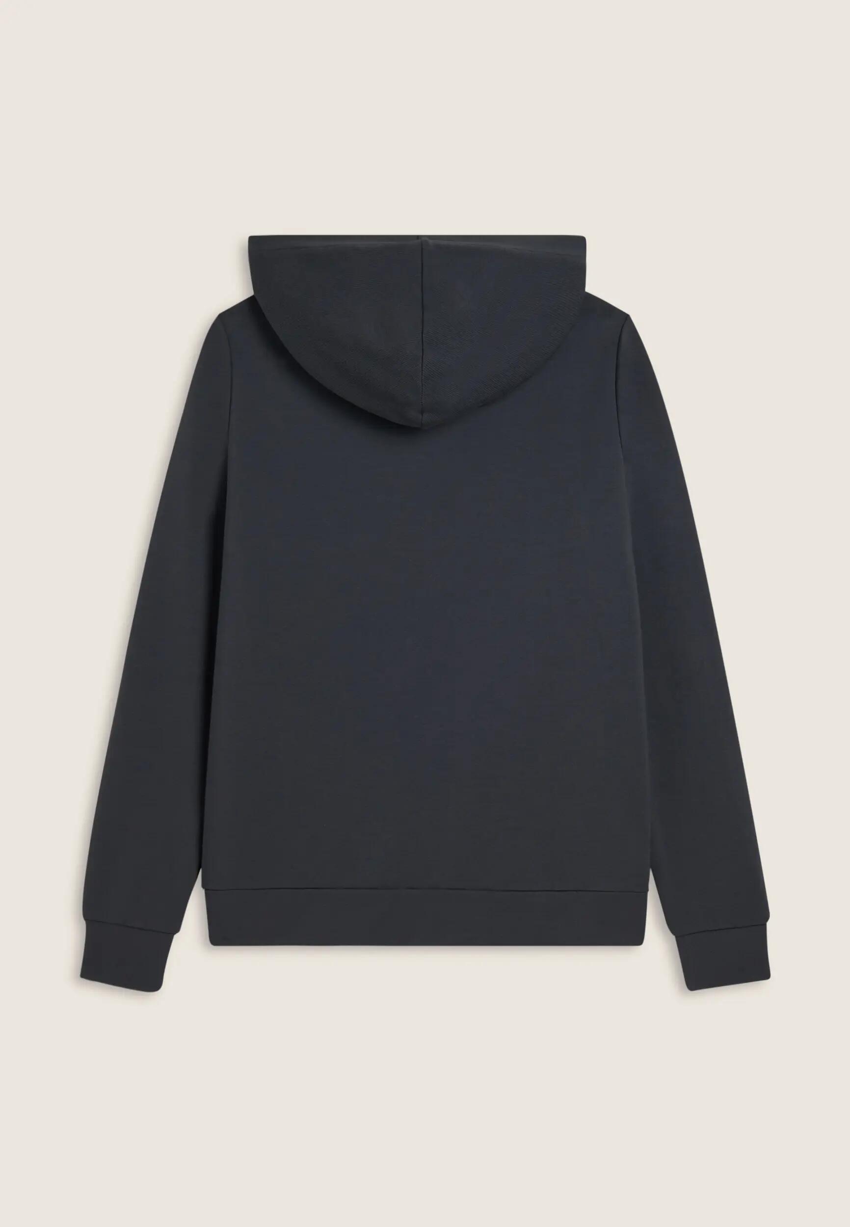 Sweat-shirt à capuche, col montant et pièces décoratives côtelées 5/6