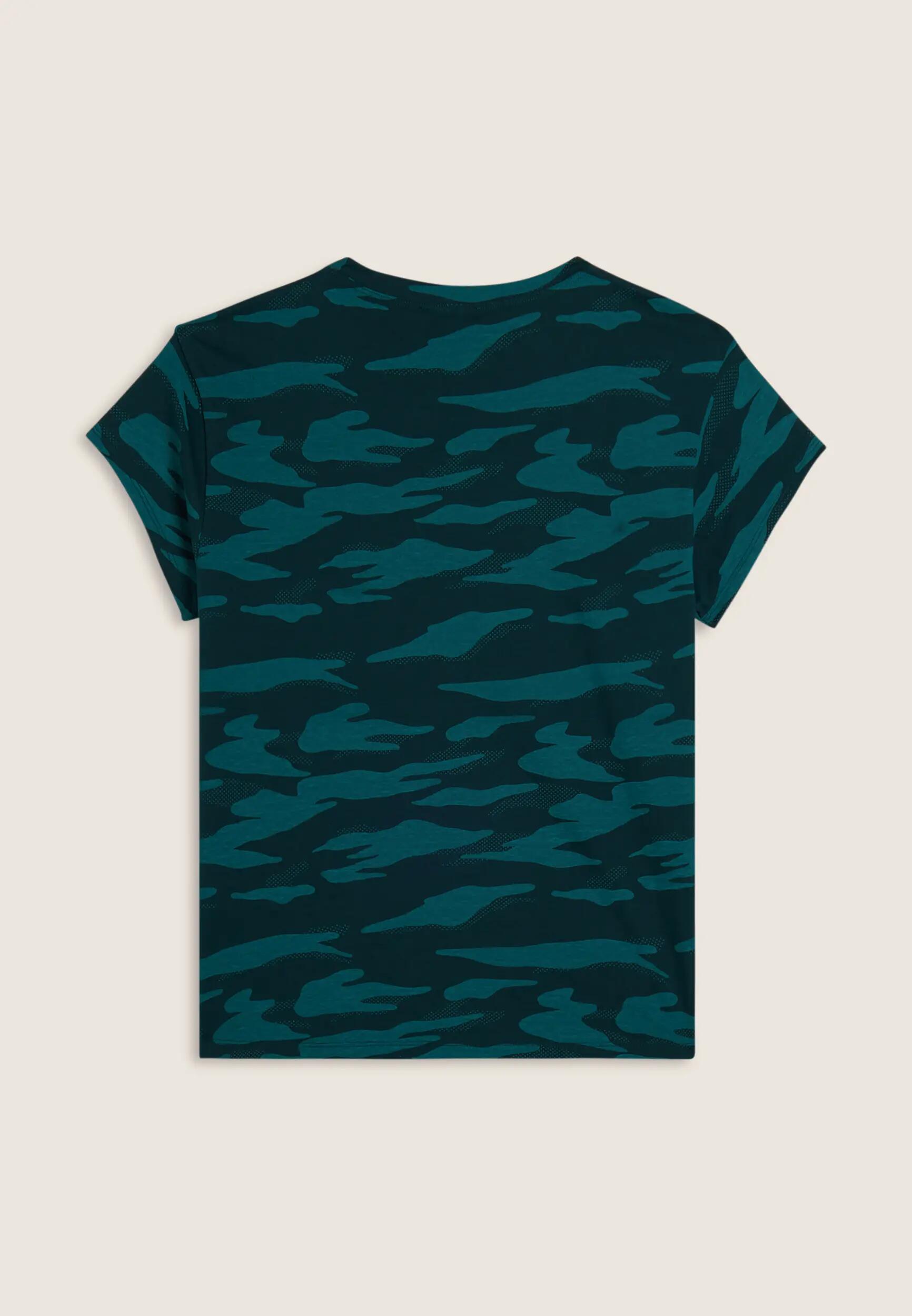 T-shirt imprimé camouflage avec manches à ailettes 5/6