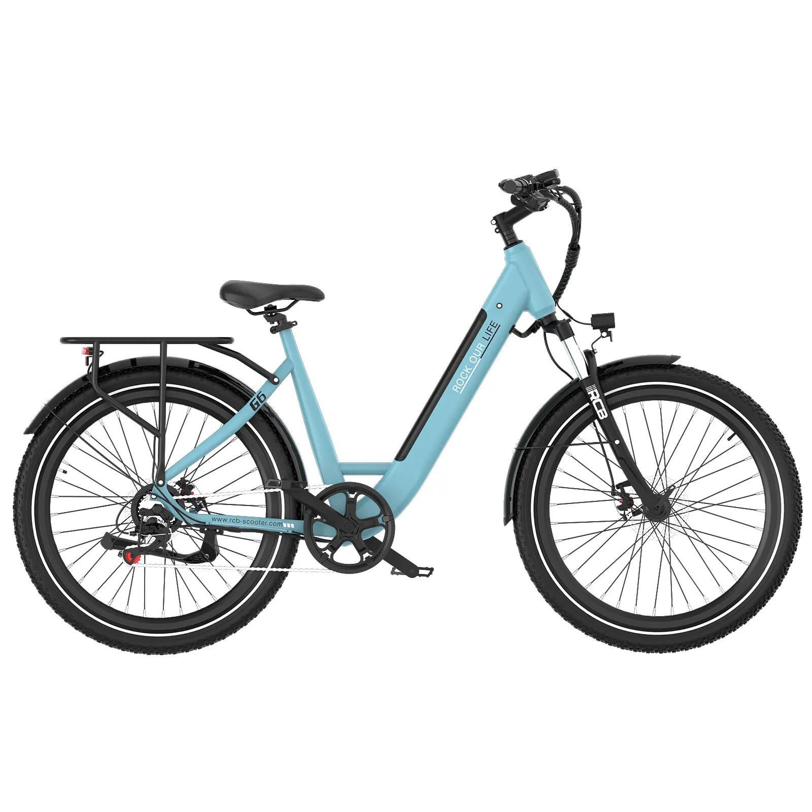 Bicicleta eléctrica de ciudad G6, 468Wh, sensor de par, autonomía 60‑120km 3/7