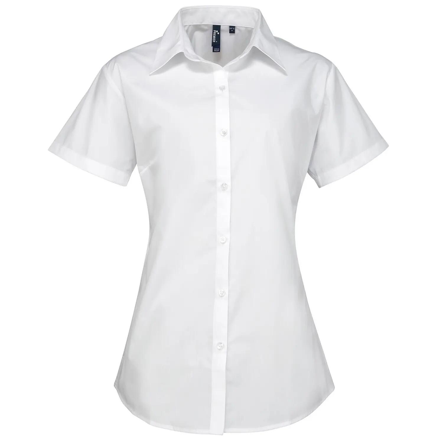 Premier Womens/Ladies Supreme Poplin Short-Sleeved Shirt