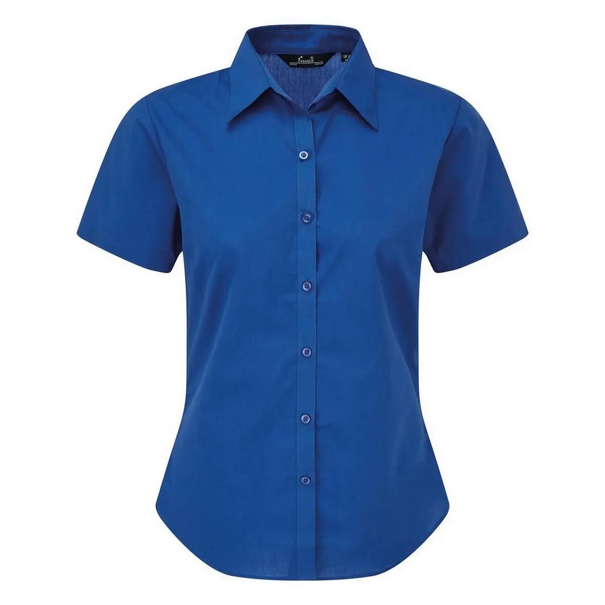 Premier Short Sleeve Poplin Blouse / Plain Work Shirt