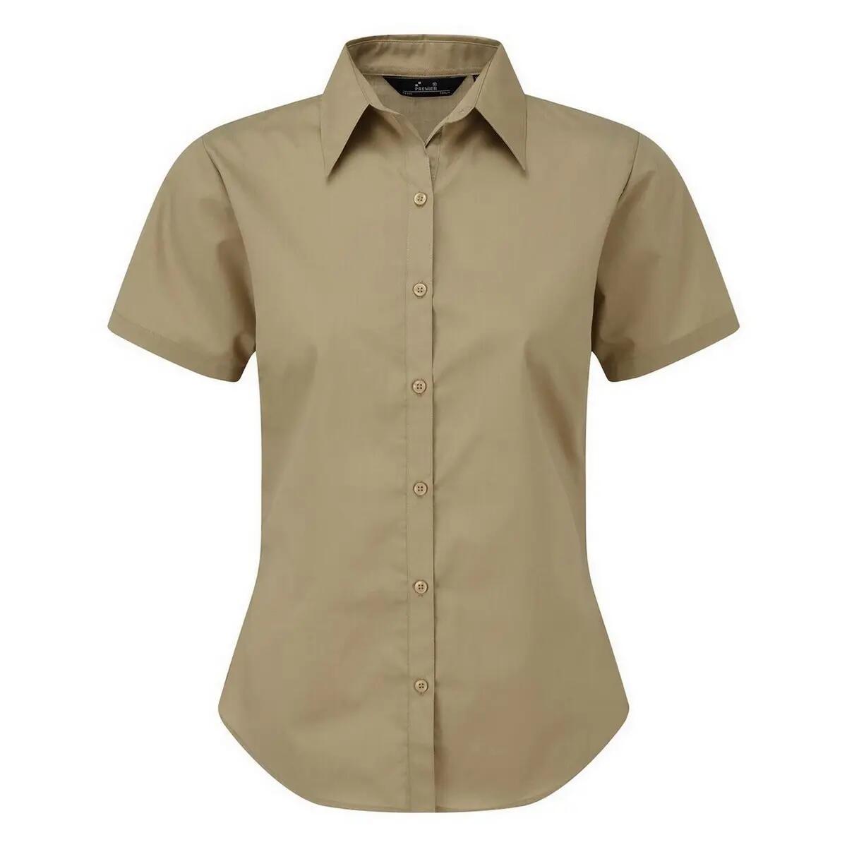Premier Short Sleeve Poplin Blouse / Plain Work Shirt