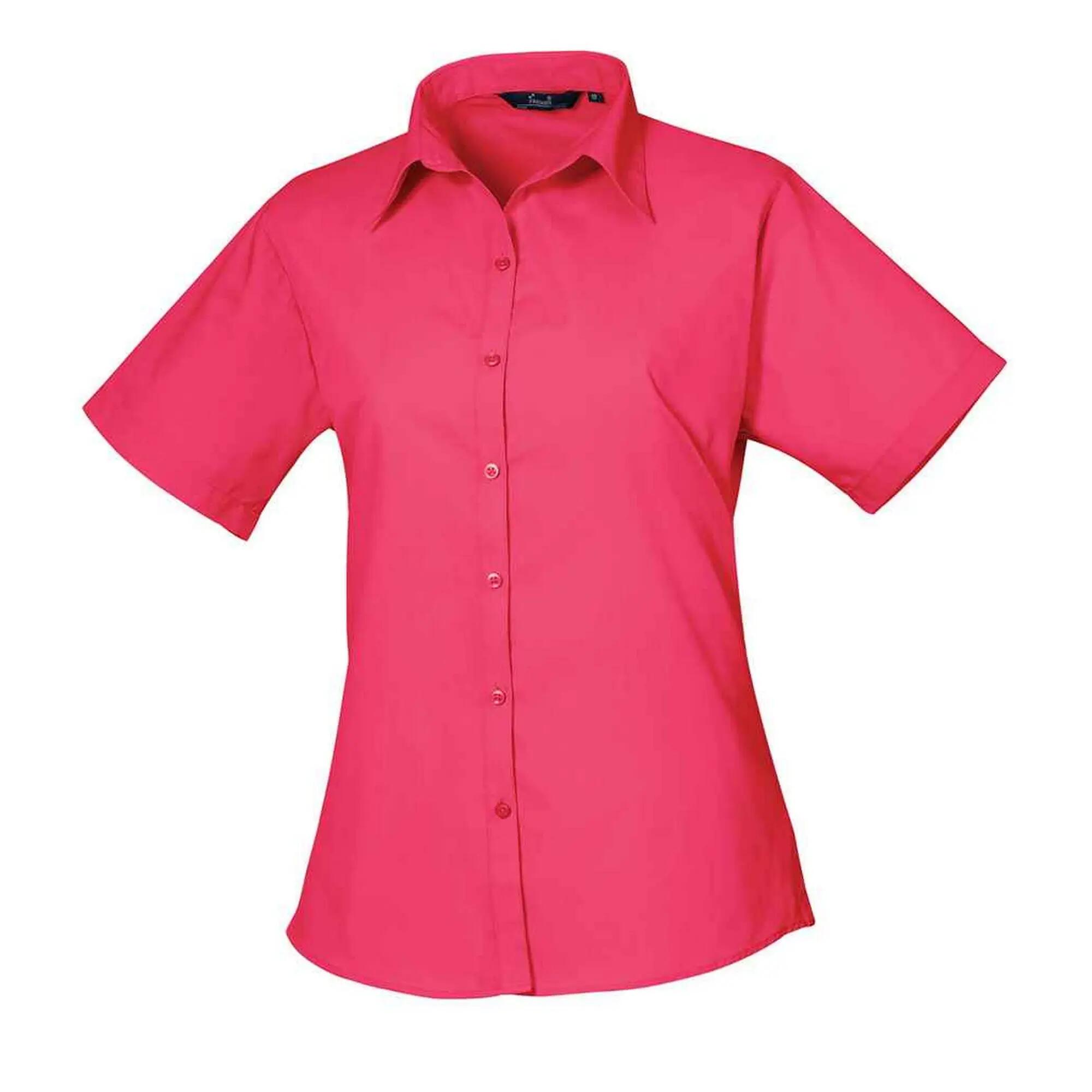 Premier Womens/Ladies Poplin Short-Sleeved Blouse