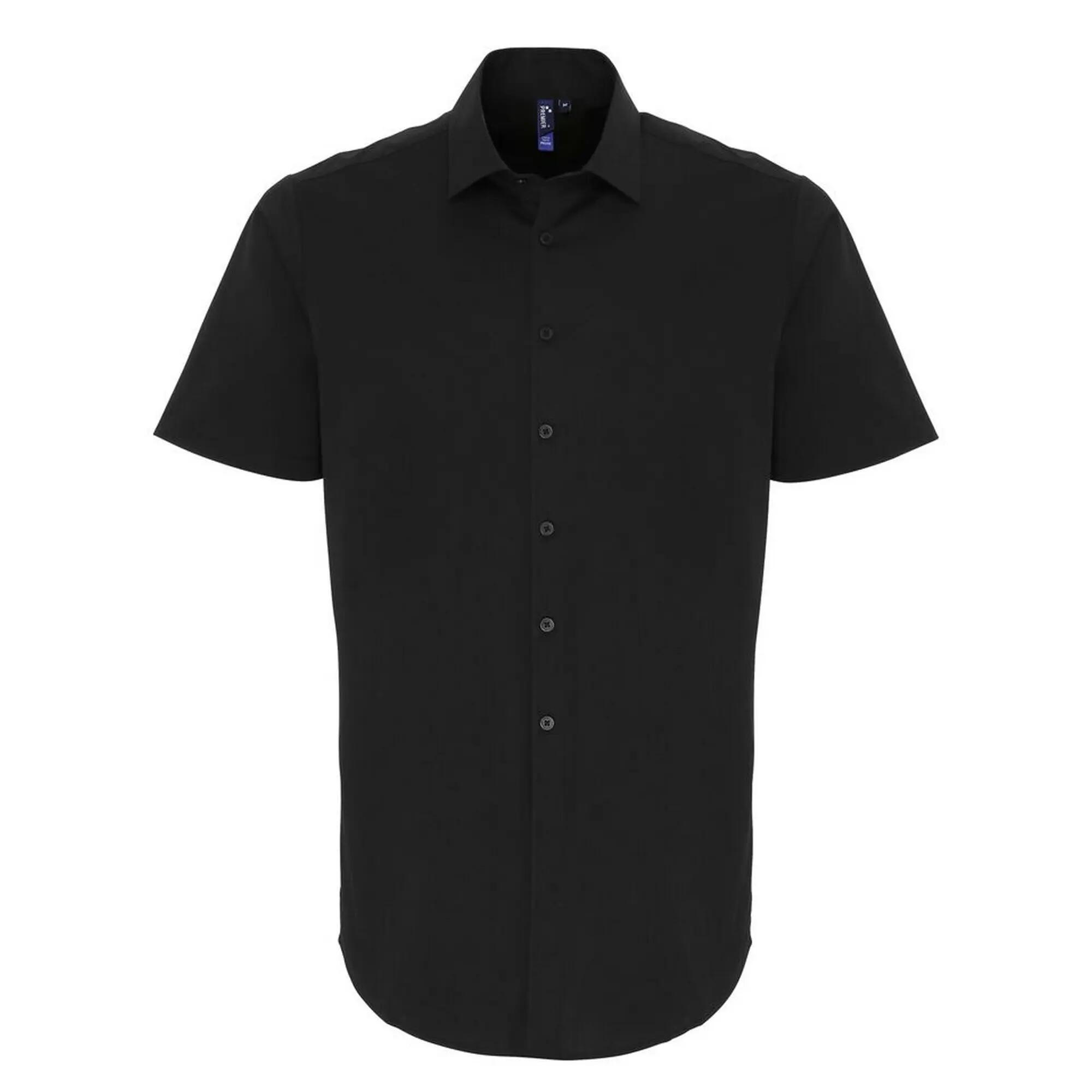 Premier Mens Stretch Fit Poplin Short Sleeve Shirt