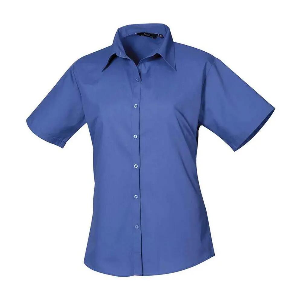 Premier Womens/Ladies Poplin Short-Sleeved Blouse
