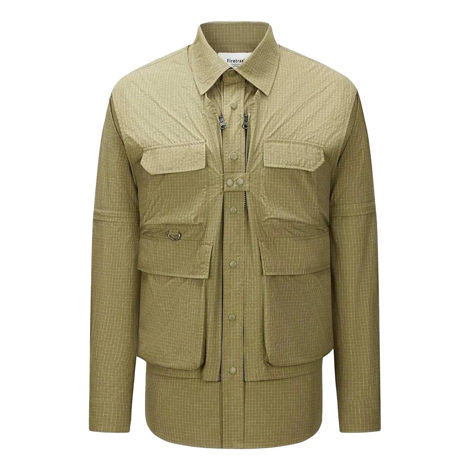 Firetrap Mens 3 in 1 Ripstop Convertible Shirt