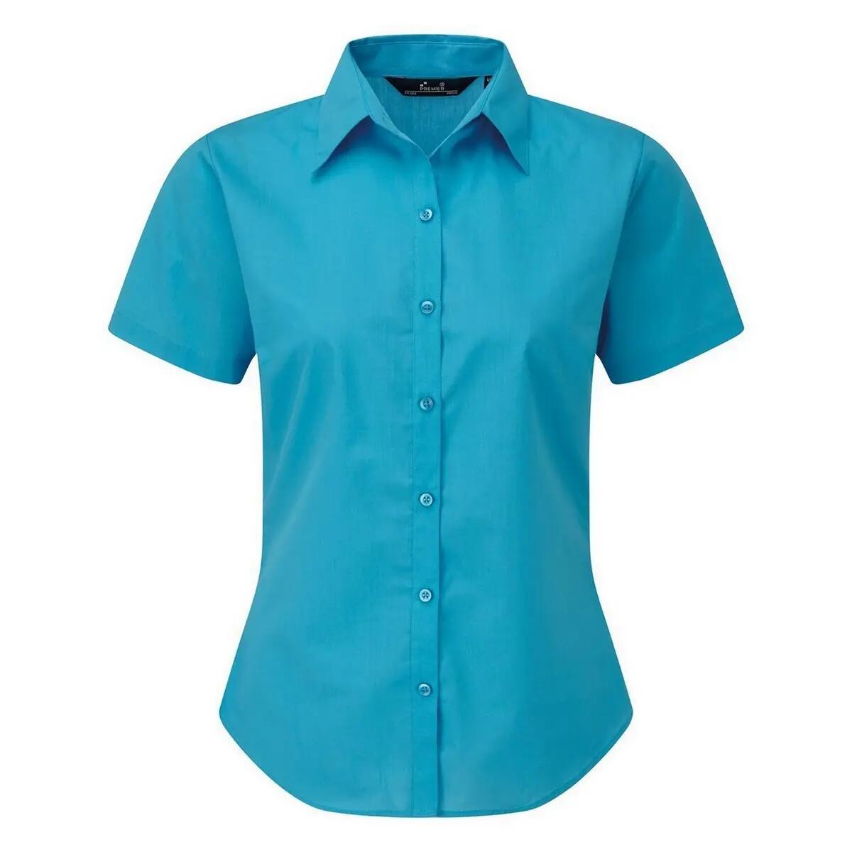 Premier Short Sleeve Poplin Blouse / Plain Work Shirt