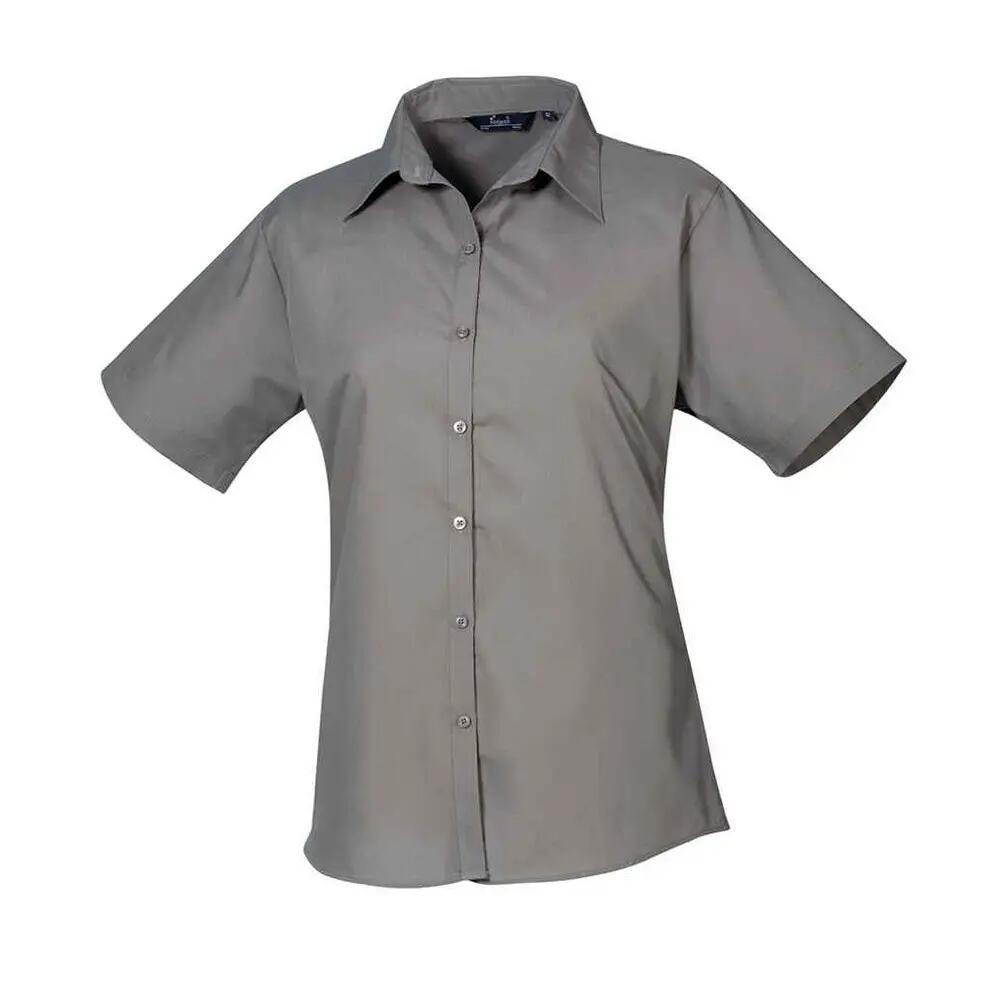 Premier Womens/Ladies Poplin Short-Sleeved Blouse