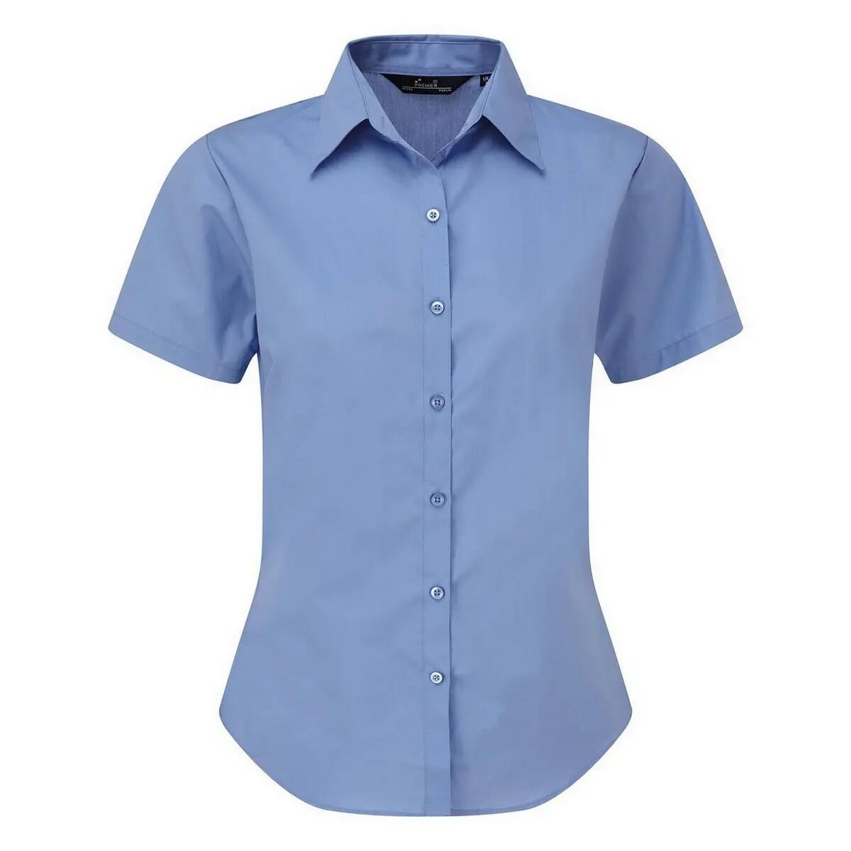 Premier Short Sleeve Poplin Blouse / Plain Work Shirt