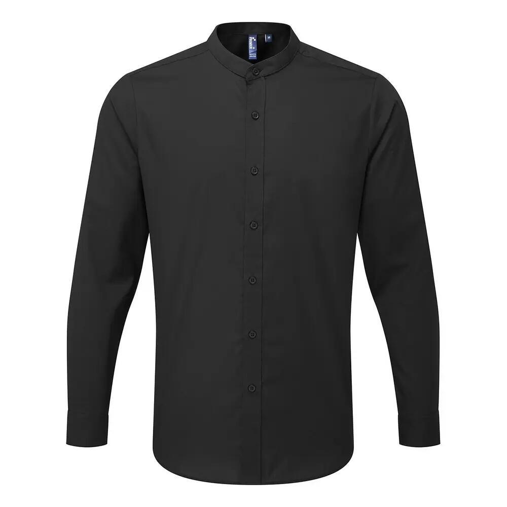 Premier Mens Banded Collar Long-Sleeved Formal Shirt