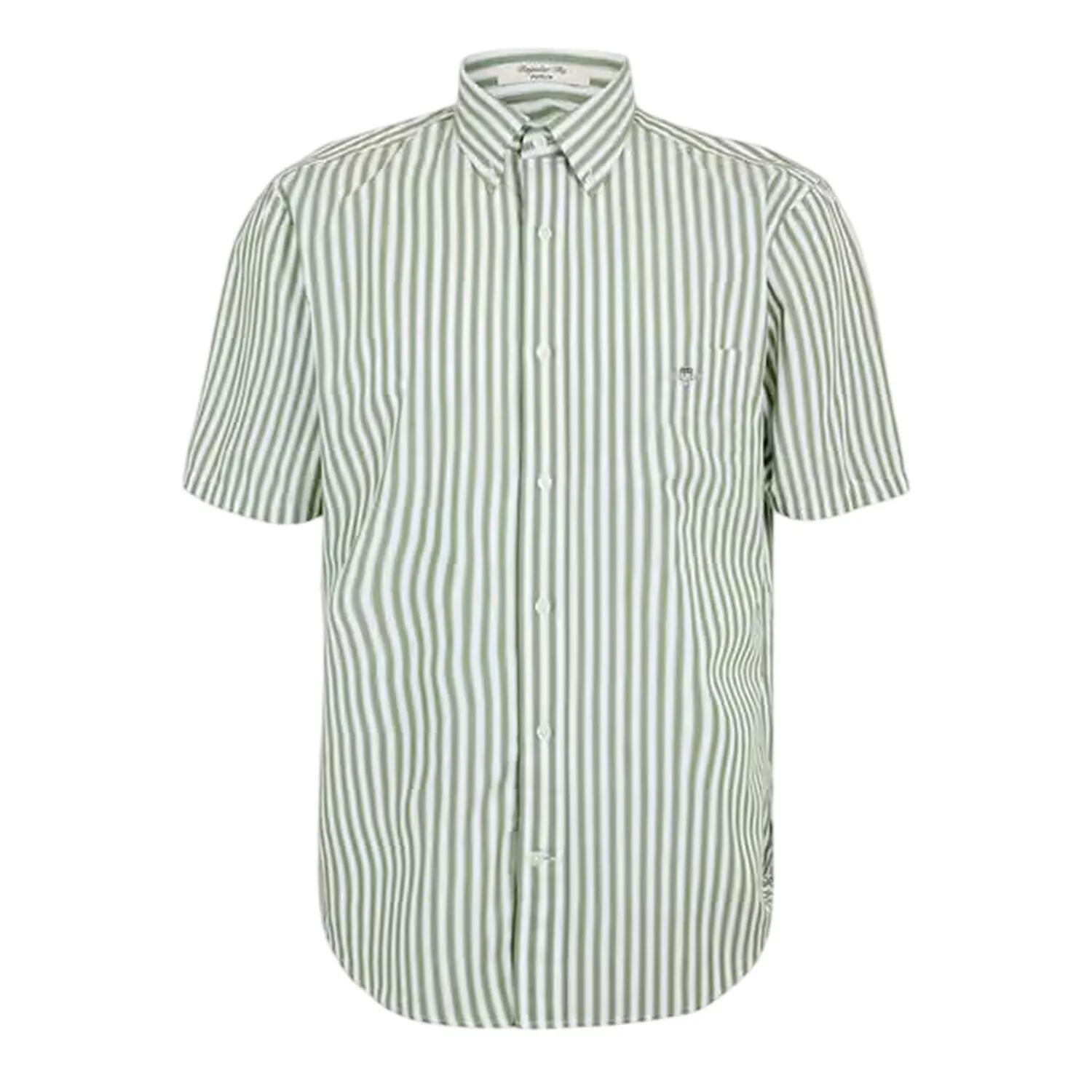 Gant Mens Striped Poplin Short-Sleeved Shirt