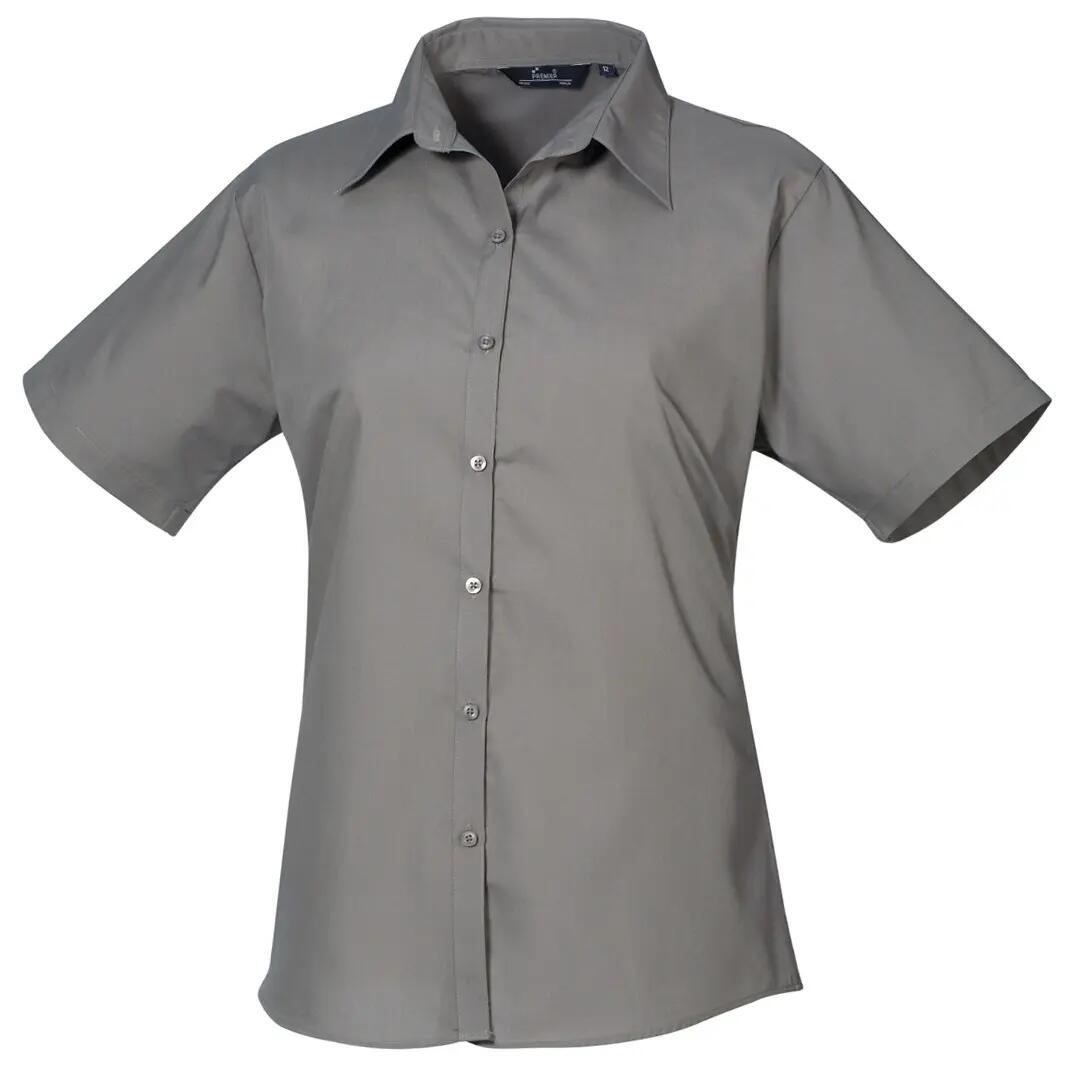 Premier Short Sleeve Poplin Blouse / Plain Work Shirt