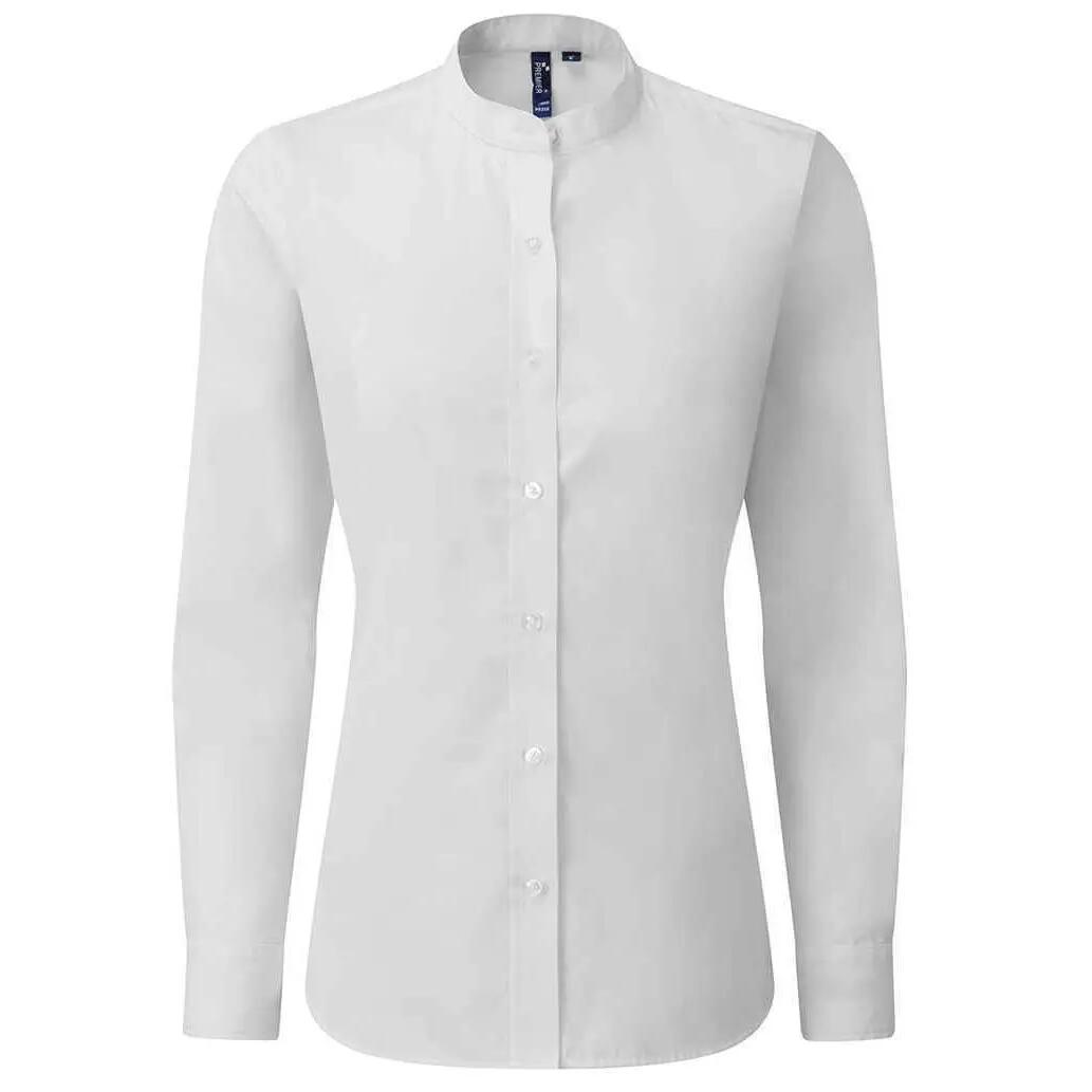 Premier Womens/Ladies Banded Grandad Collar Formal Shirt
