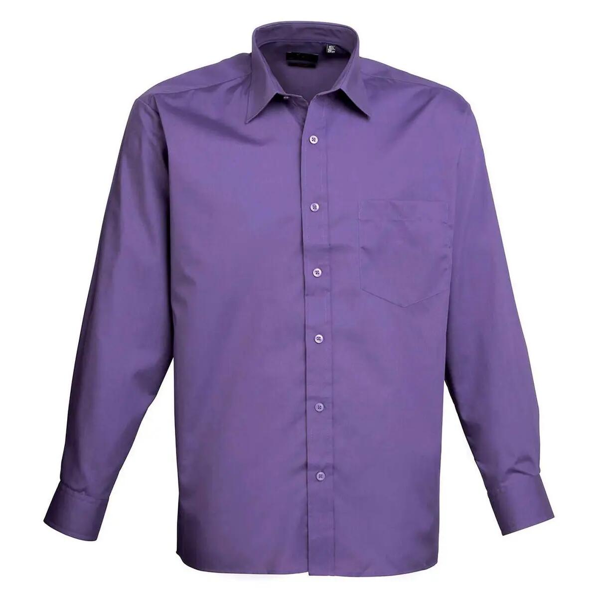 Premier Mens Poplin Long-Sleeved Shirt