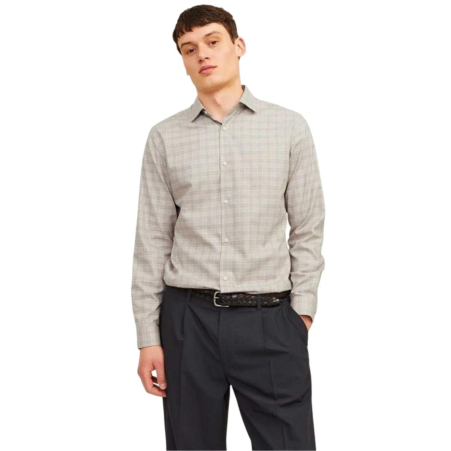 Jack And Jones Mens Parker Plaid Cuffed Formal Shirt