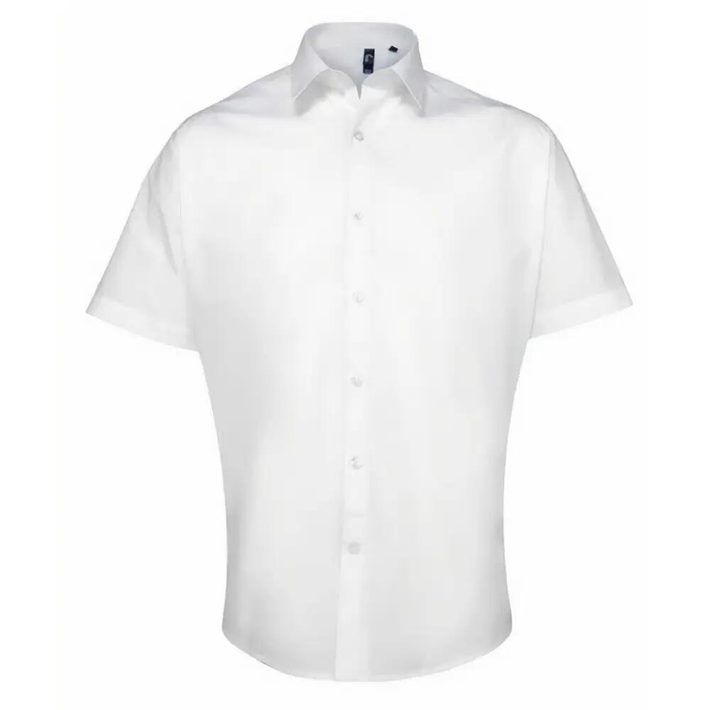 Premier Mens Supreme Poplin Short-Sleeved Shirt