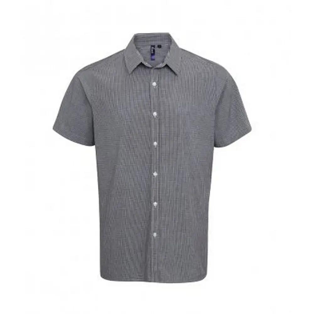 Premier Mens Gingham Short Sleeve Shirt