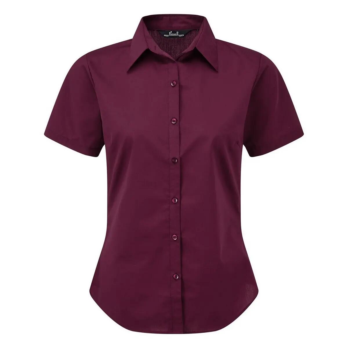 Premier Short Sleeve Poplin Blouse / Plain Work Shirt