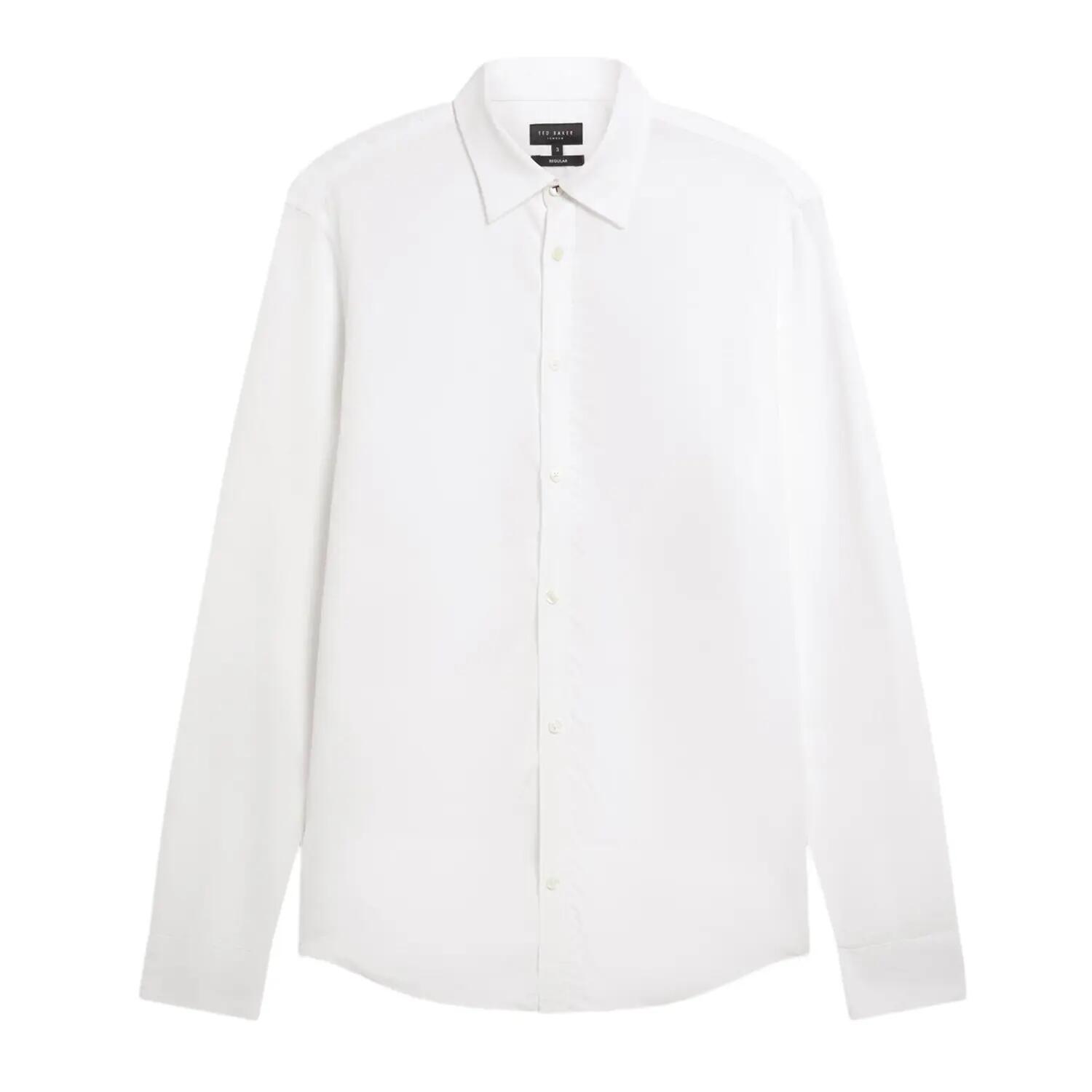 Ted Baker Mens Linen Blend Regular Long-Sleeved Shirt