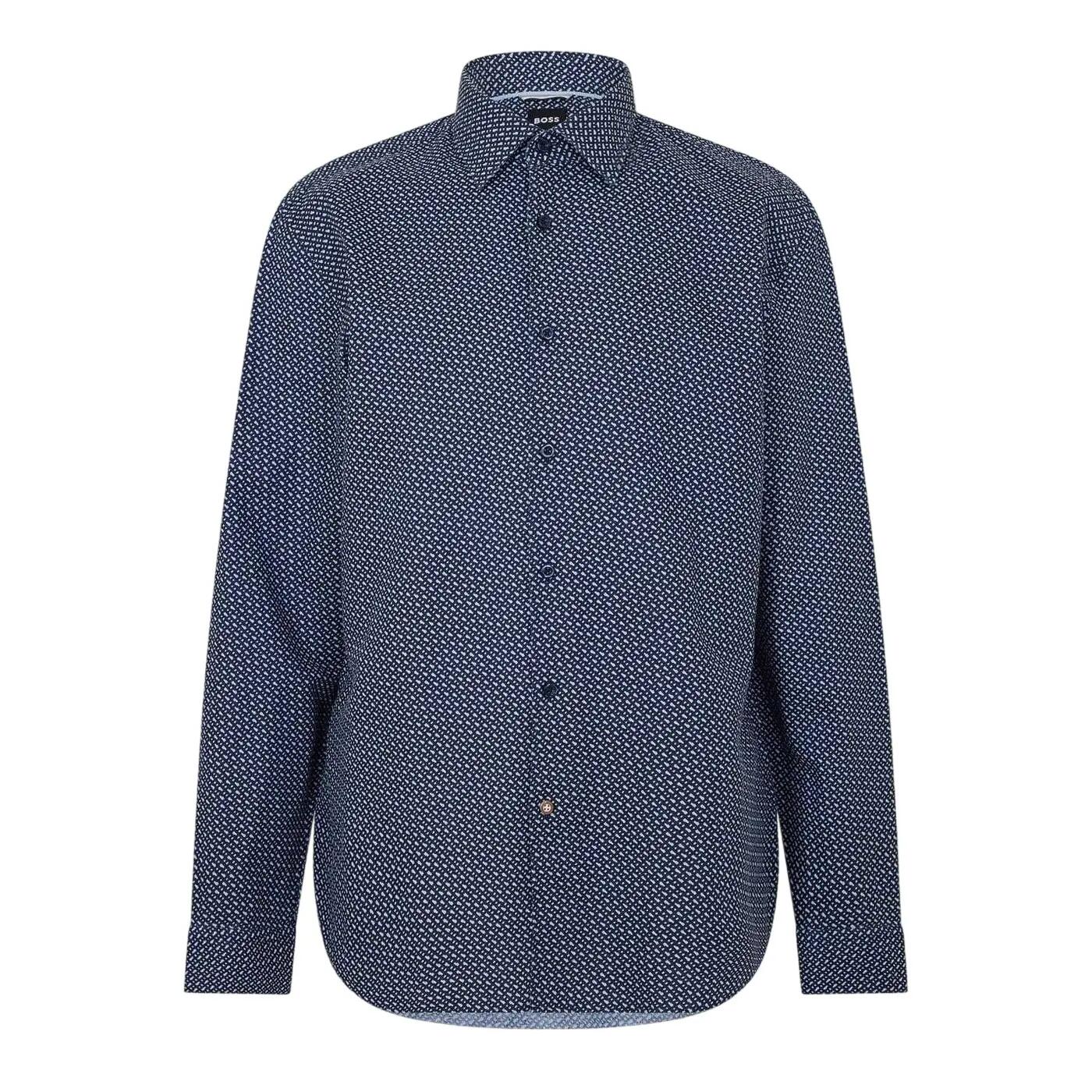 Boss Mens Geometric Pattern Regular Shirt