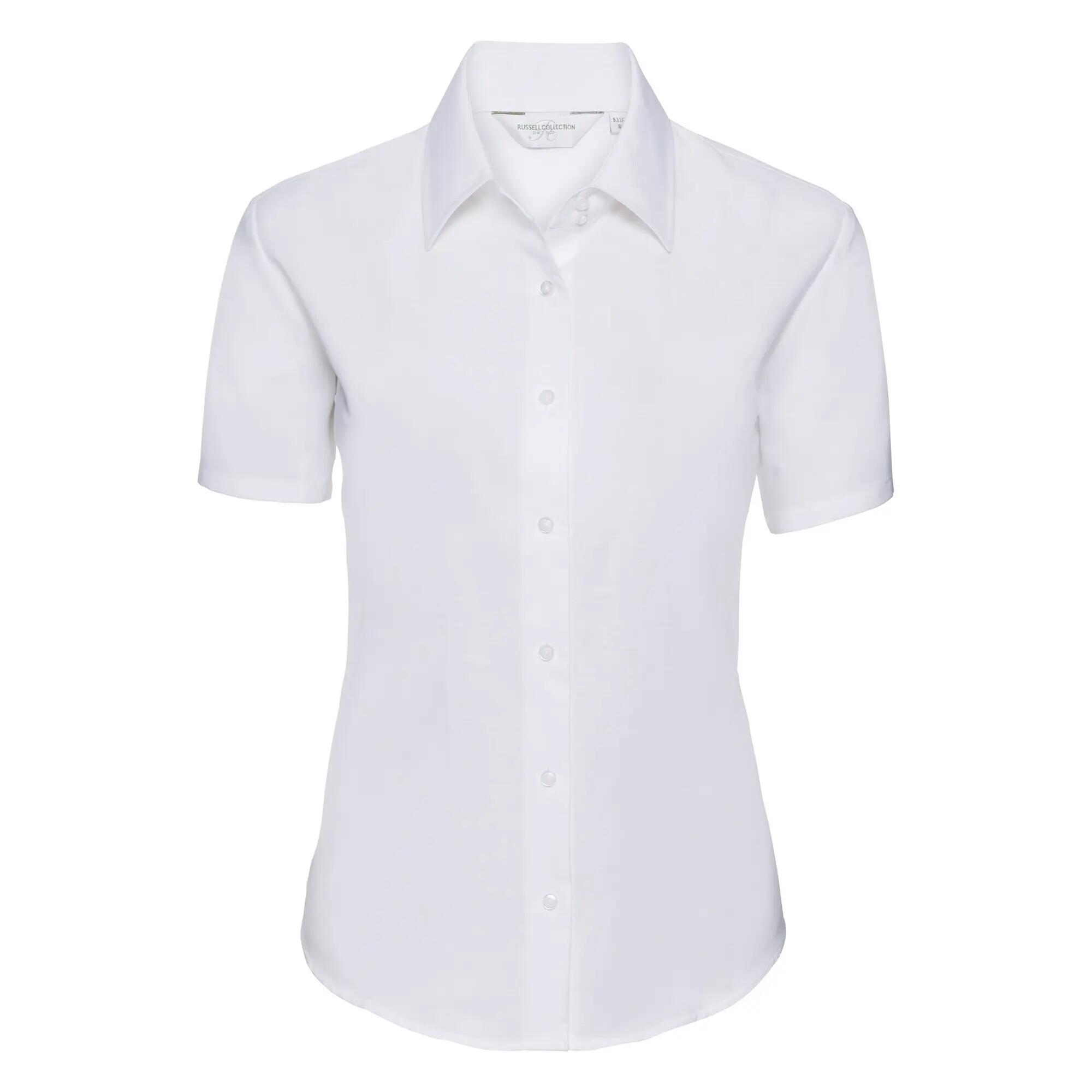 Russell Collection Ladies/Womens Short Sleeve Easy Care Oxford Shirt