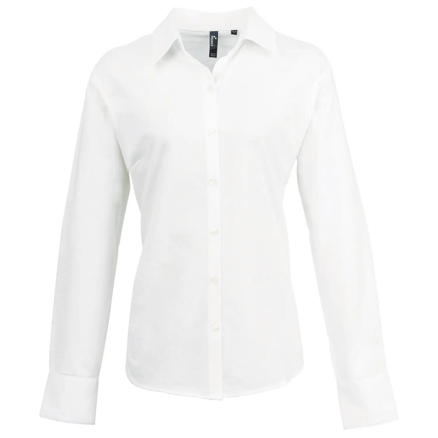 Premier Womens/Ladies Signature Pearlised Oxford Long-Sleeved Shirt