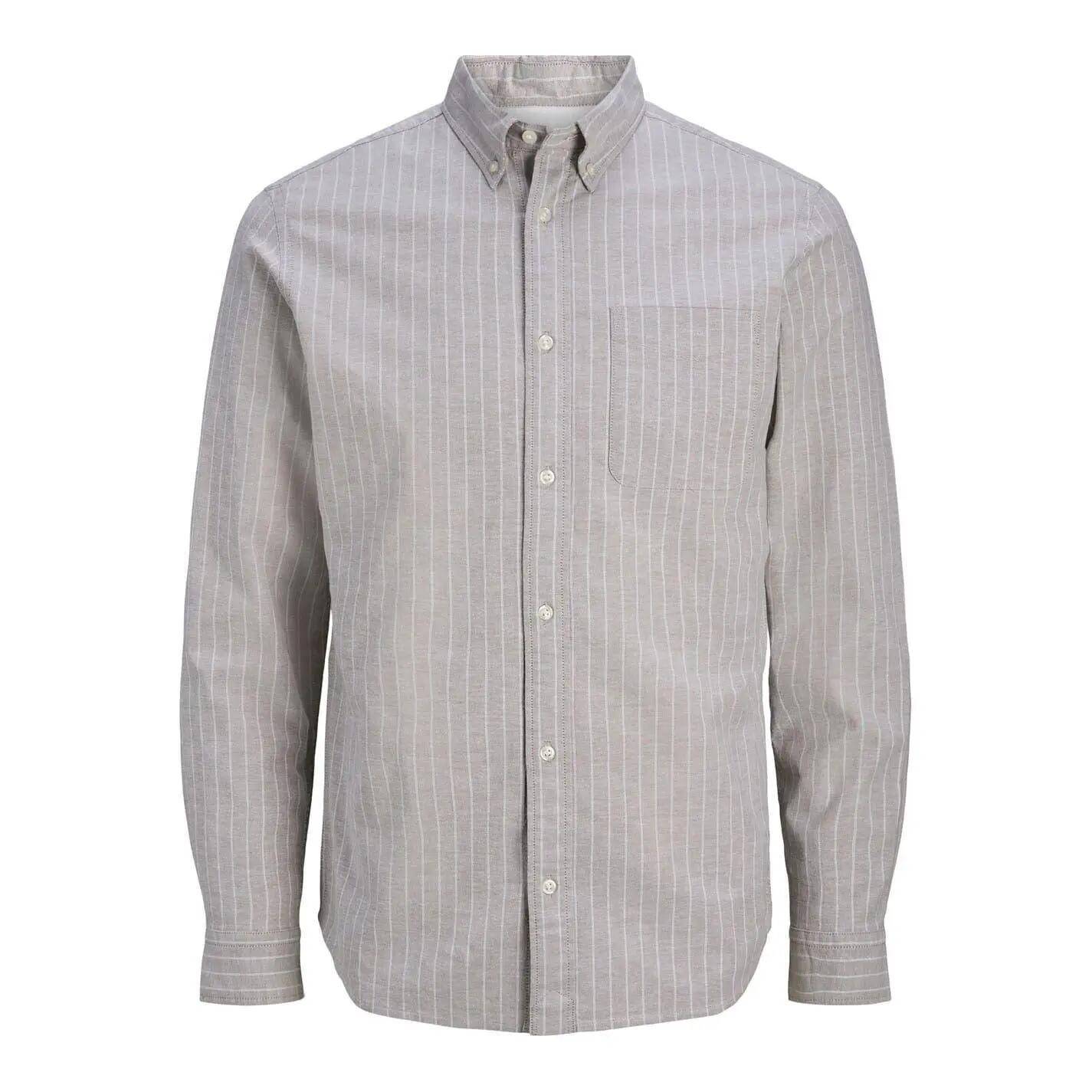 Jack And Jones Mens Pinstripe Regular Long-Sleeved Shirt