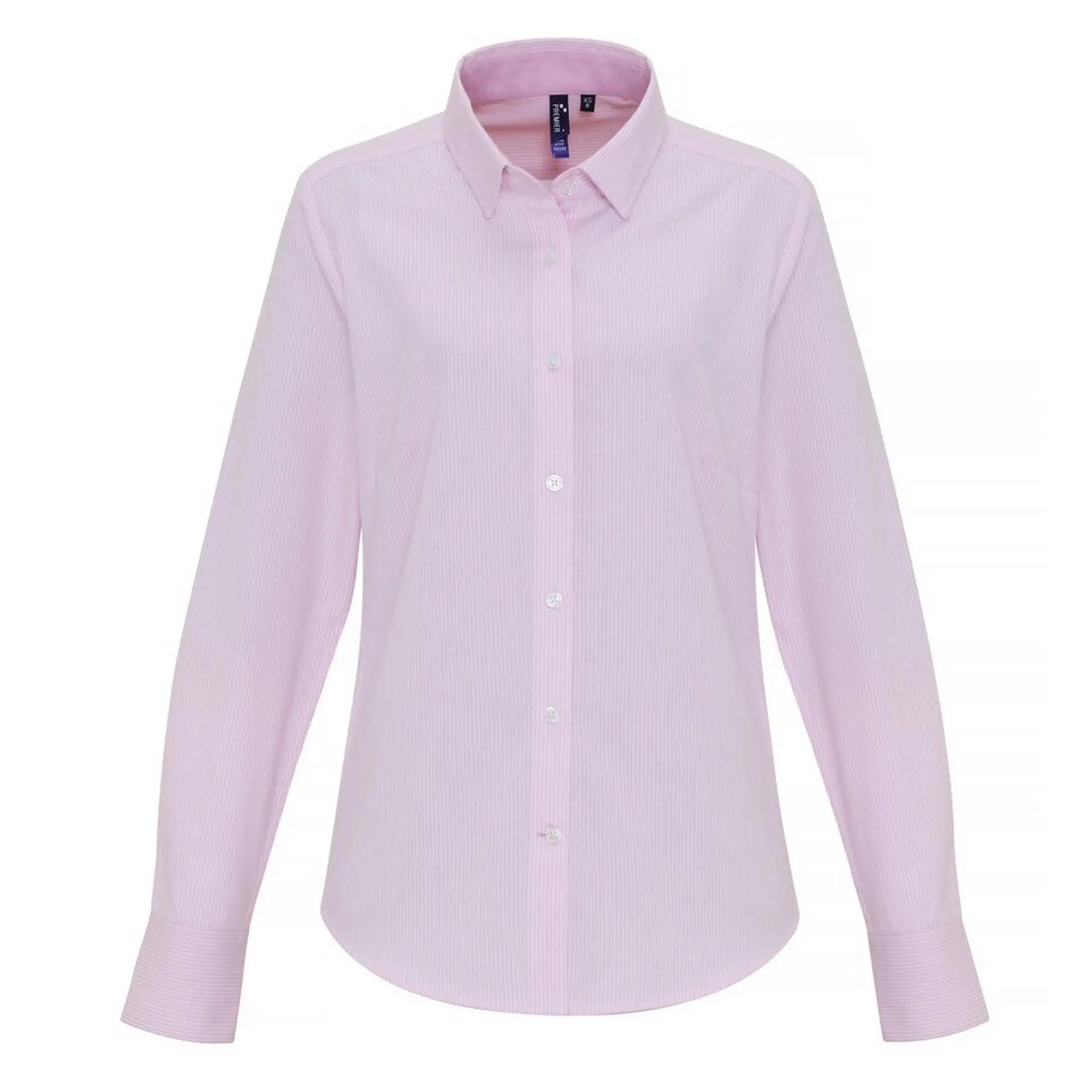 Premier Womens/Ladies Cotton Rich Oxford Stripe Blouse
