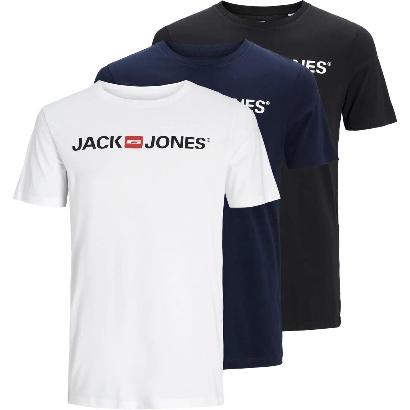 Jack And Jones Mens Logo T-Shirt (Pack of 3)