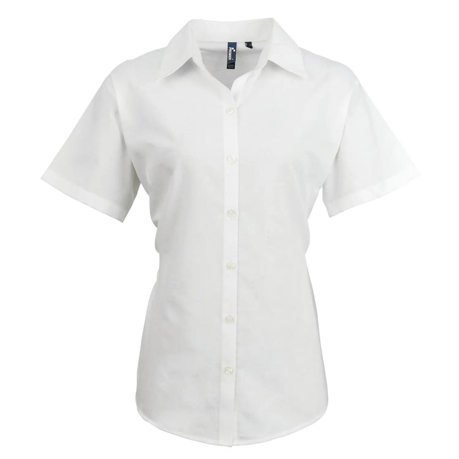 Premier Womens/Ladies Signature Pearlised Oxford Short-Sleeved Shirt