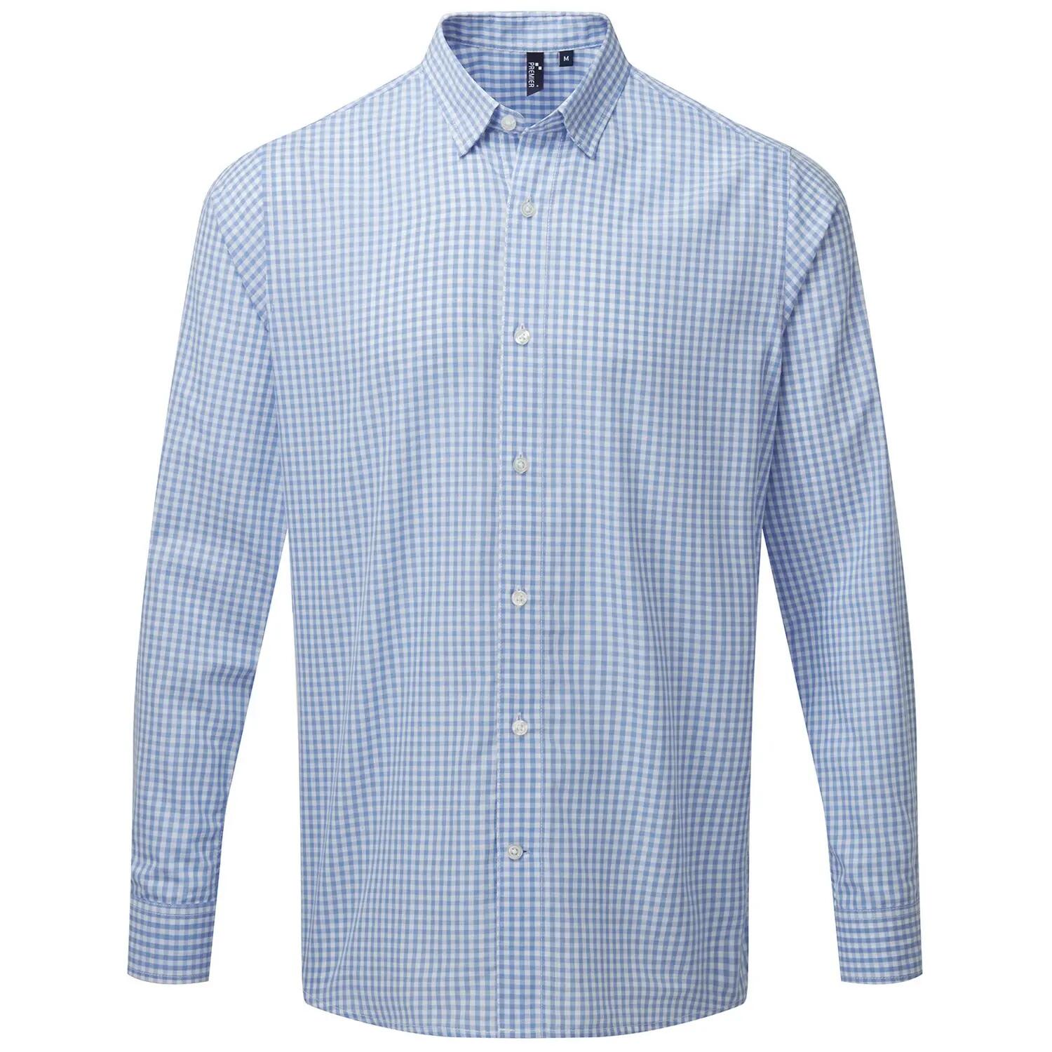 Premier Mens Maxton Checked Long-Sleeved Shirt