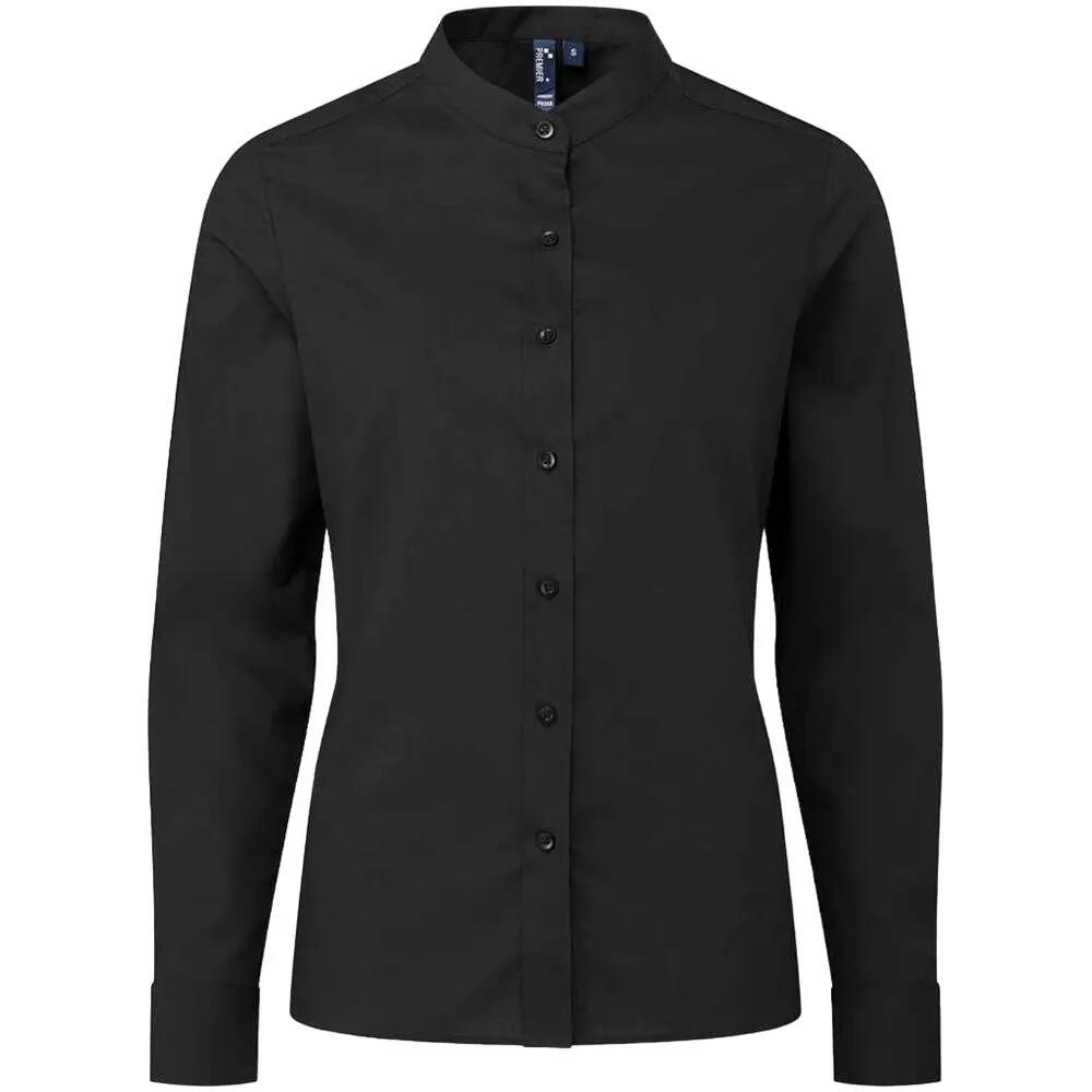 Premier Womens/Ladies Banded Grandad Collar Formal Shirt