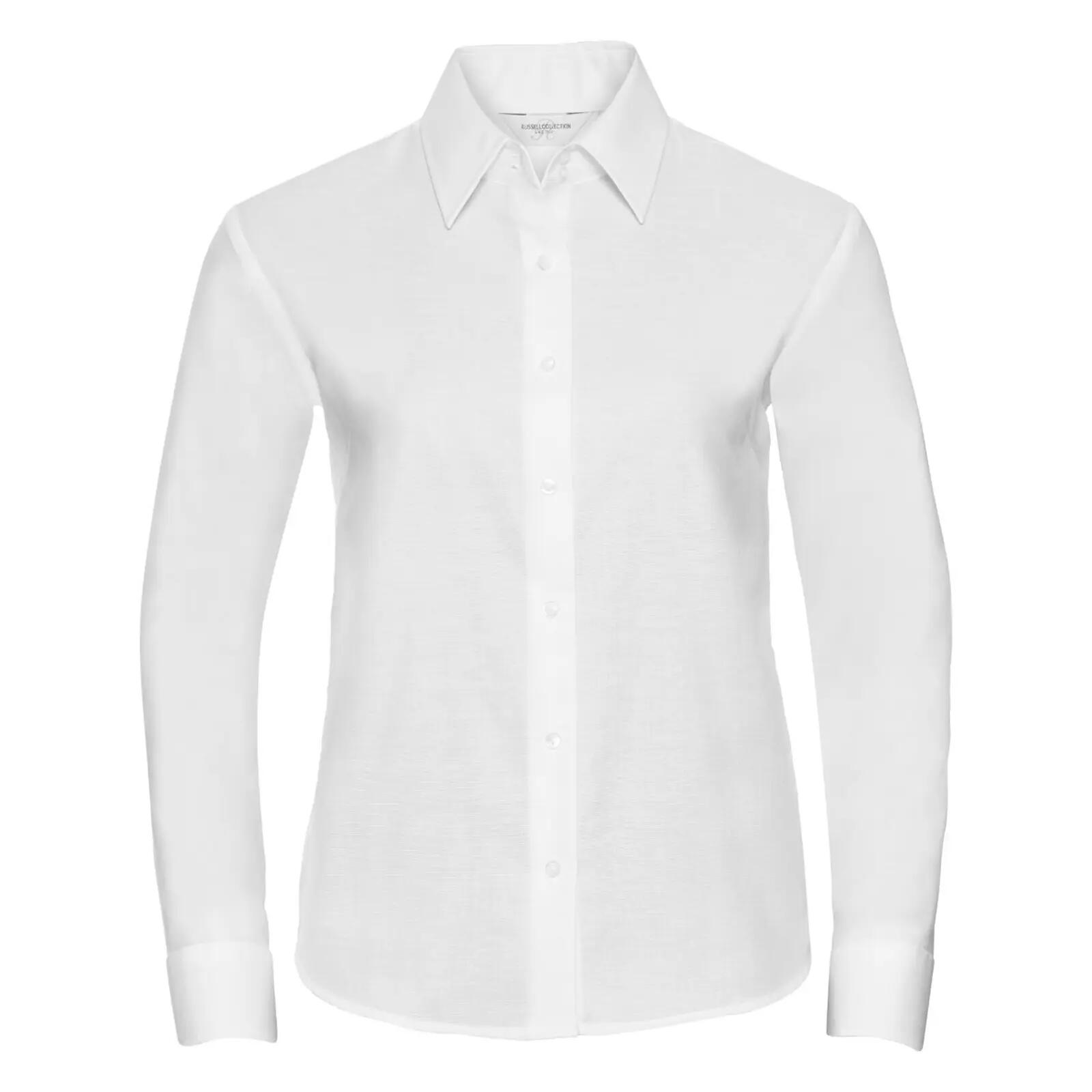 Russell Collection Ladies/Womens Long Sleeve Easy Care Oxford Shirt