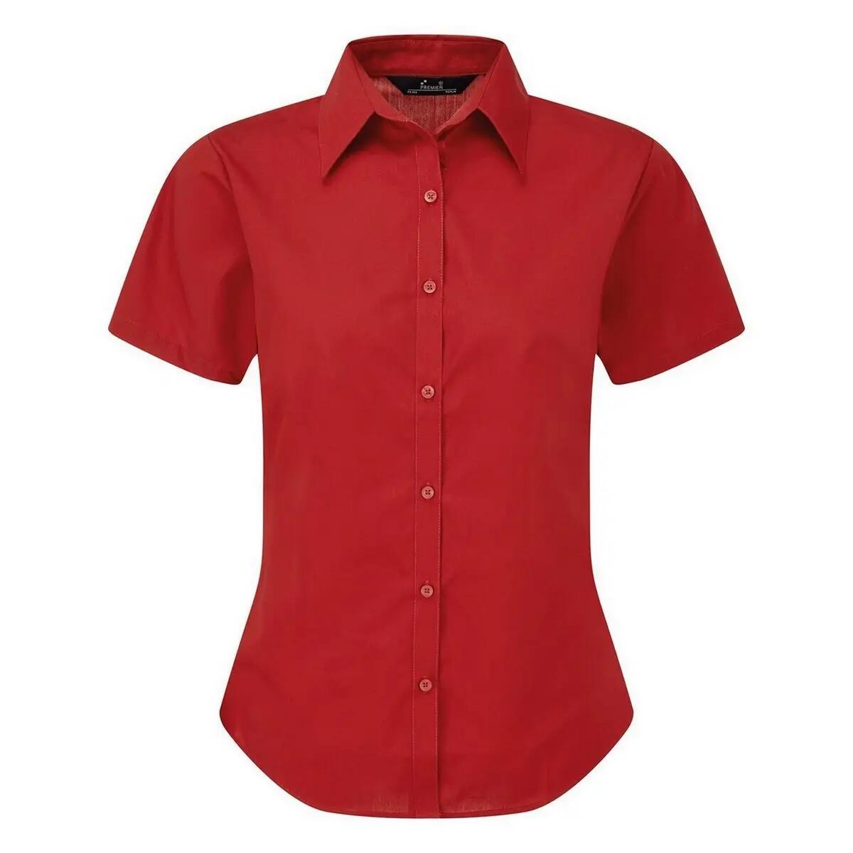 Premier Short Sleeve Poplin Blouse / Plain Work Shirt
