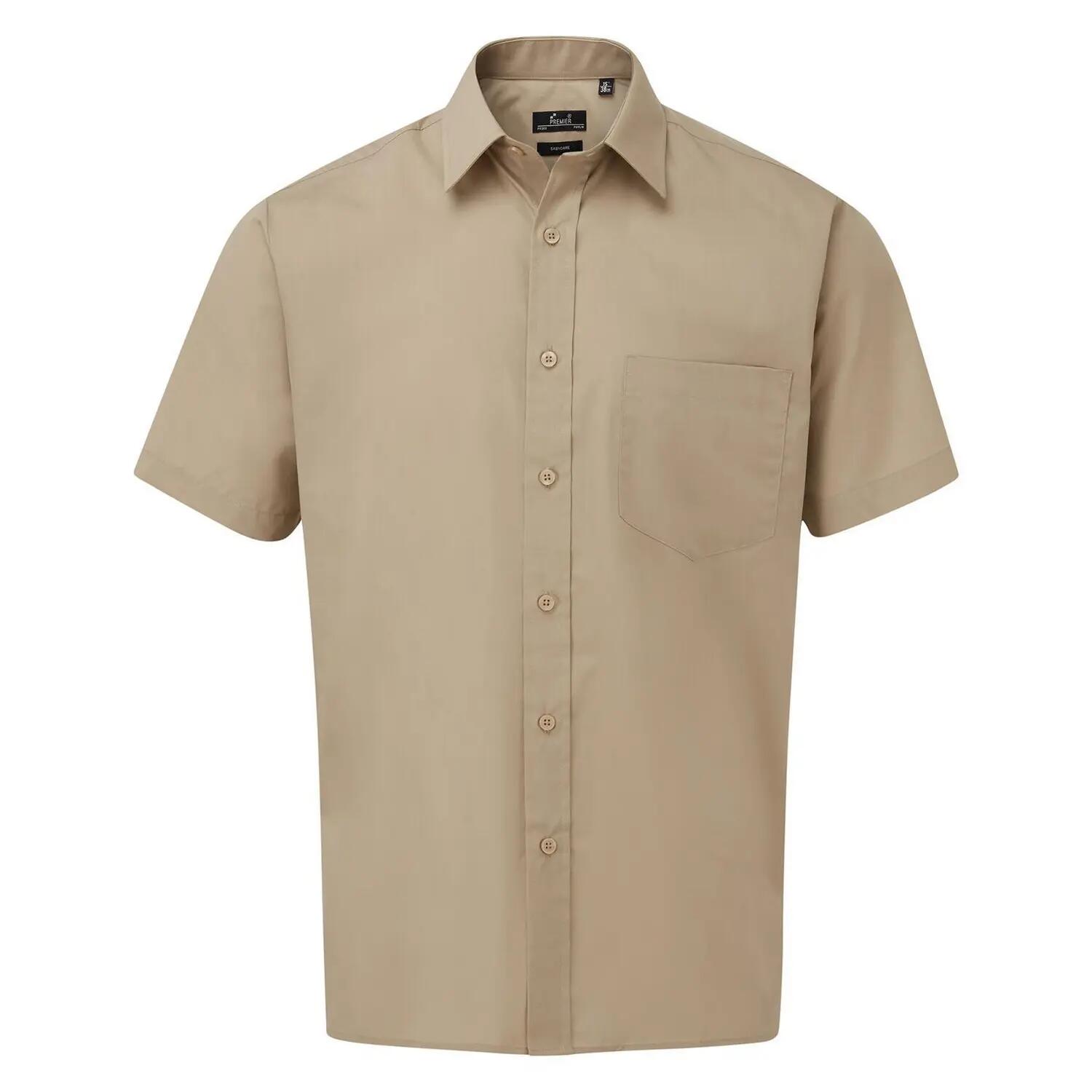Premier Mens Short Sleeve Poplin Shirt