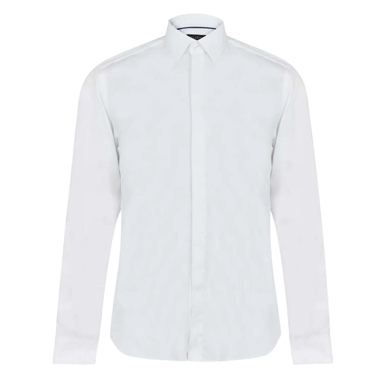Ted Baker Mens Double Cuff Slim Long-Sleeved Shirt