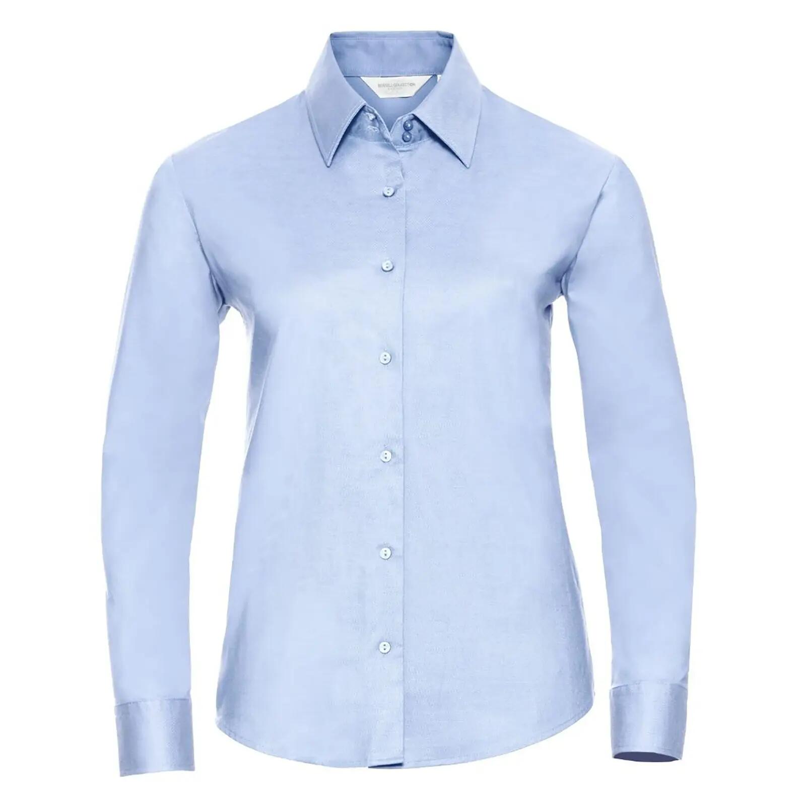 Russell Collection Ladies/Womens Long Sleeve Easy Care Oxford Shirt