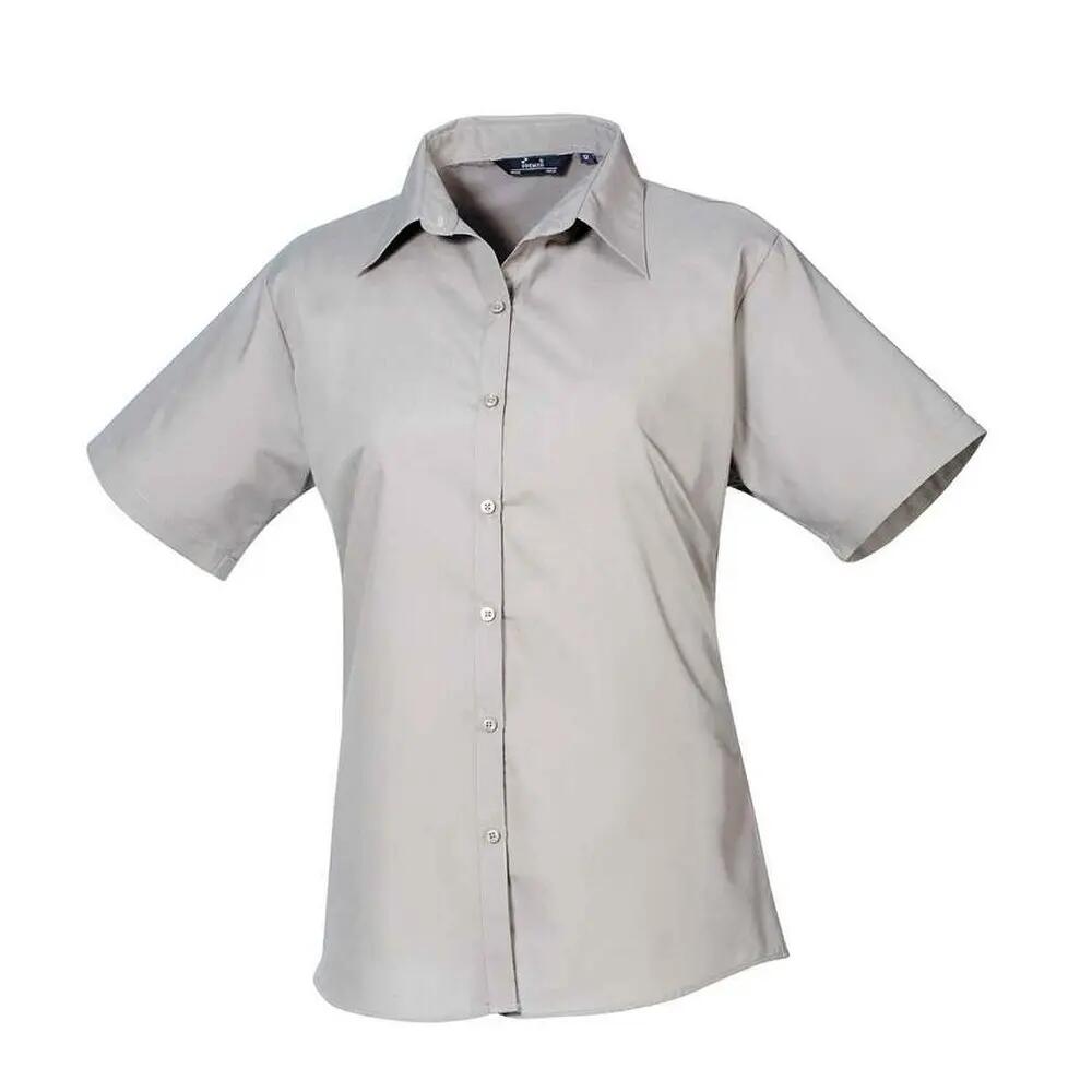 Premier Womens/Ladies Poplin Short-Sleeved Blouse