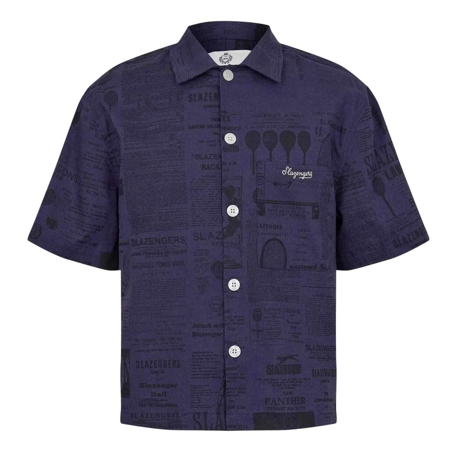 Slazenger Mens Court Newspaper Lightweight Shirt