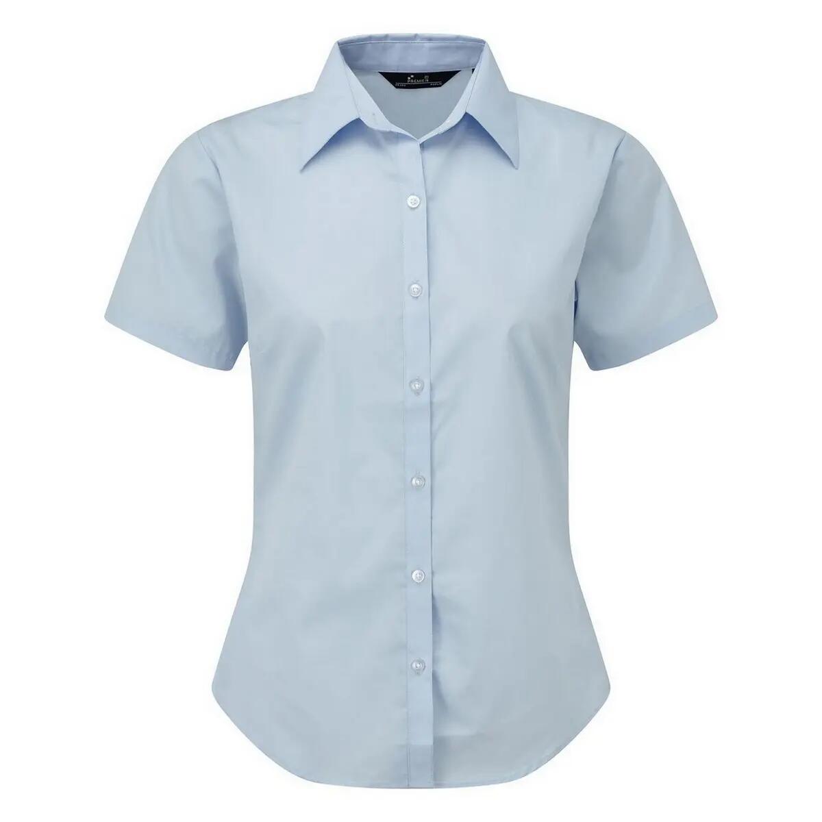 Premier Short Sleeve Poplin Blouse / Plain Work Shirt